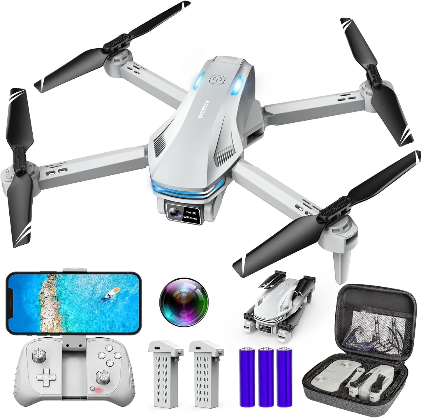 2K HD FPV Drone for Adults with Camera - Altitude Hold Foldable and Portable