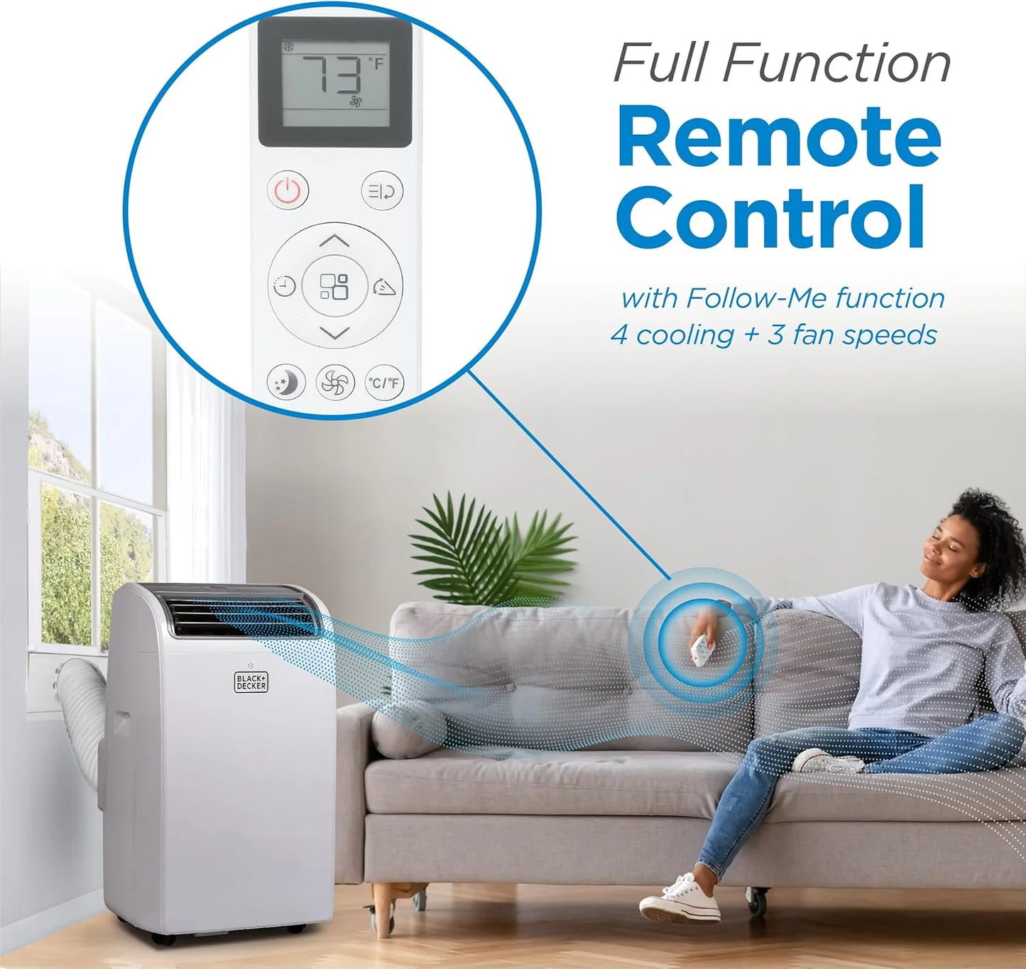 BLACK+DECKER 8,000 BTU Portable Air Conditioner for Rooms up to 350 Sq