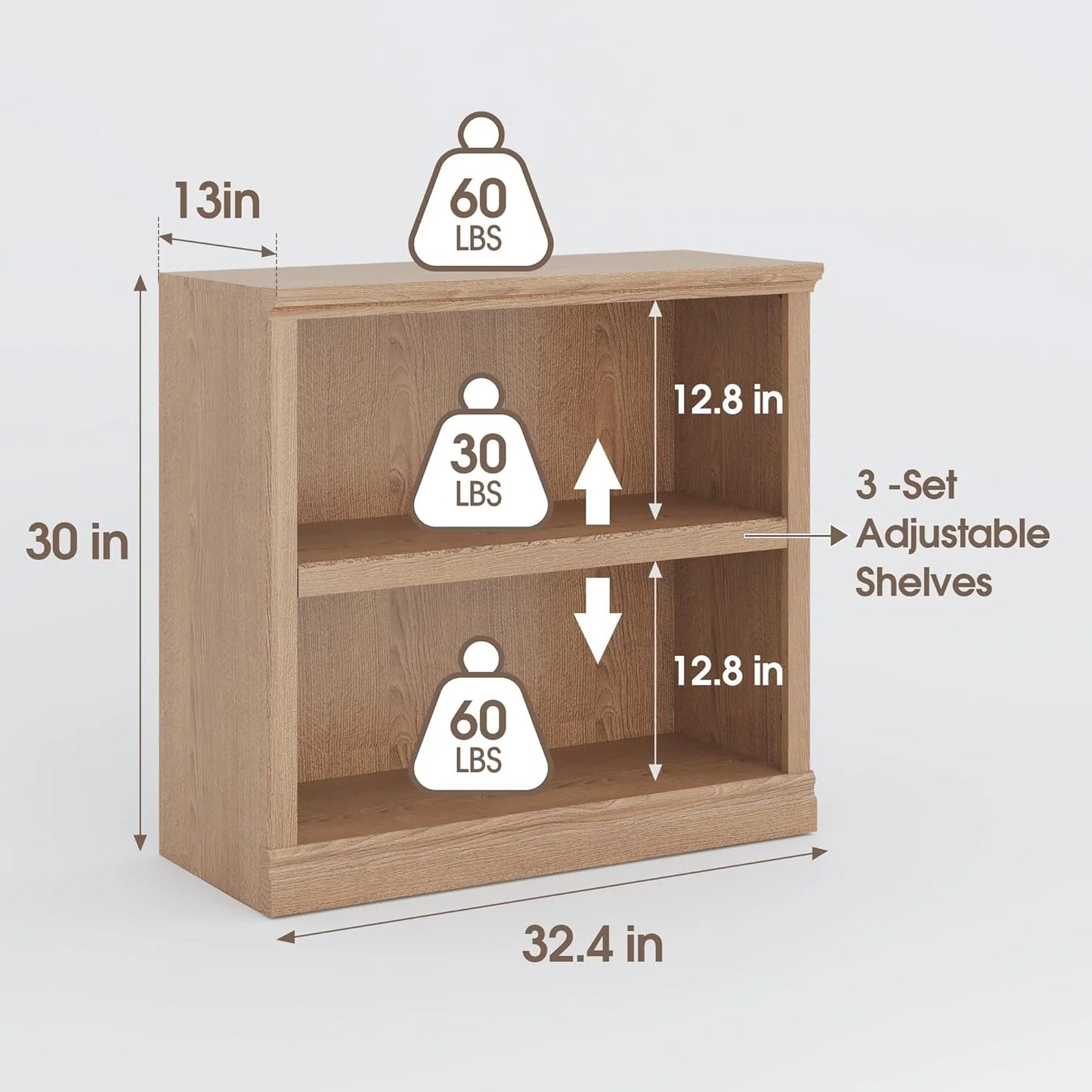 70-Inch Tall White Bookcase 5 Tiers Shelves Open Storage Bookshelf