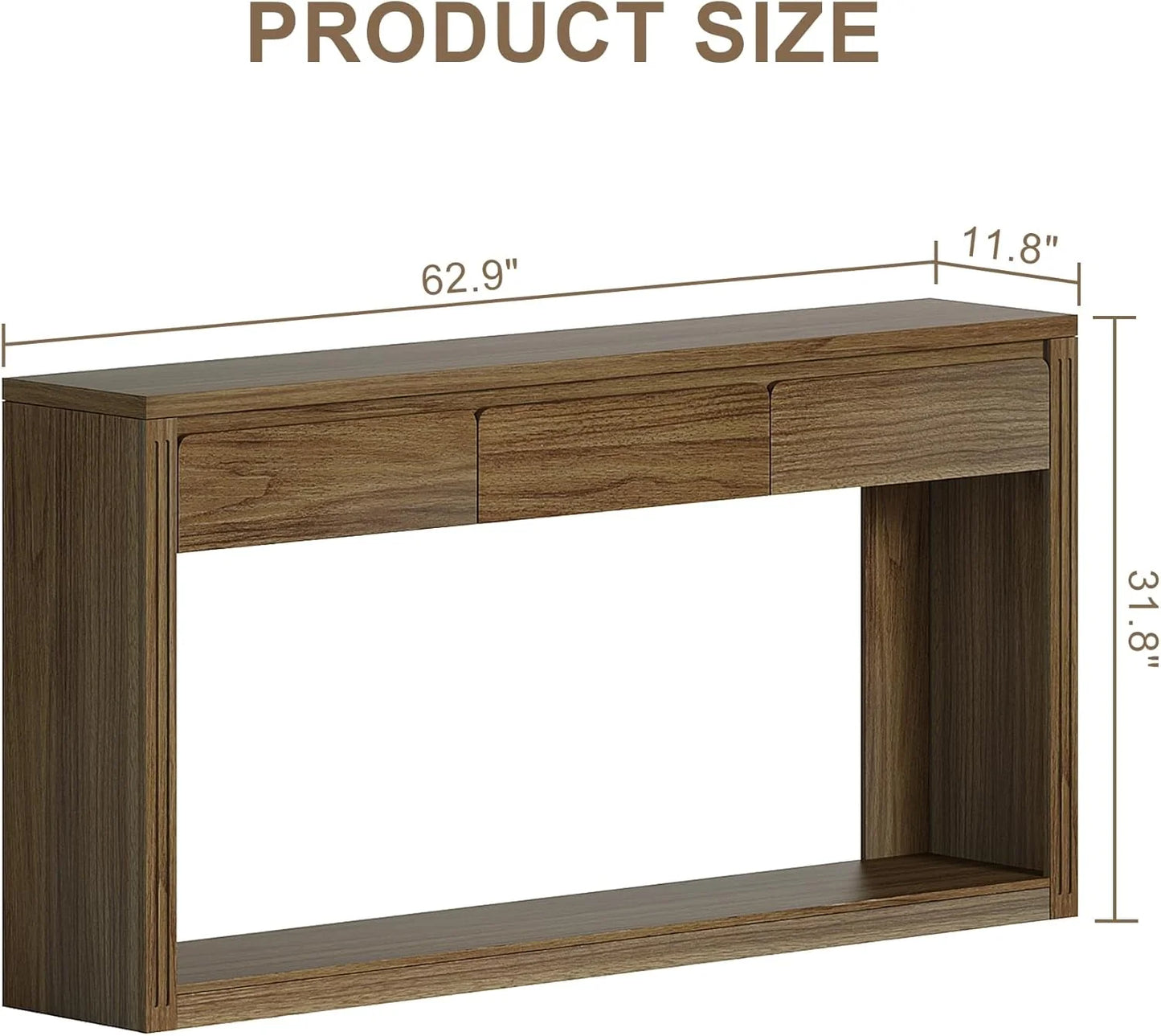 63.9" Long Console Tables for Entryway Farmhouse Entryway Table with Drawers