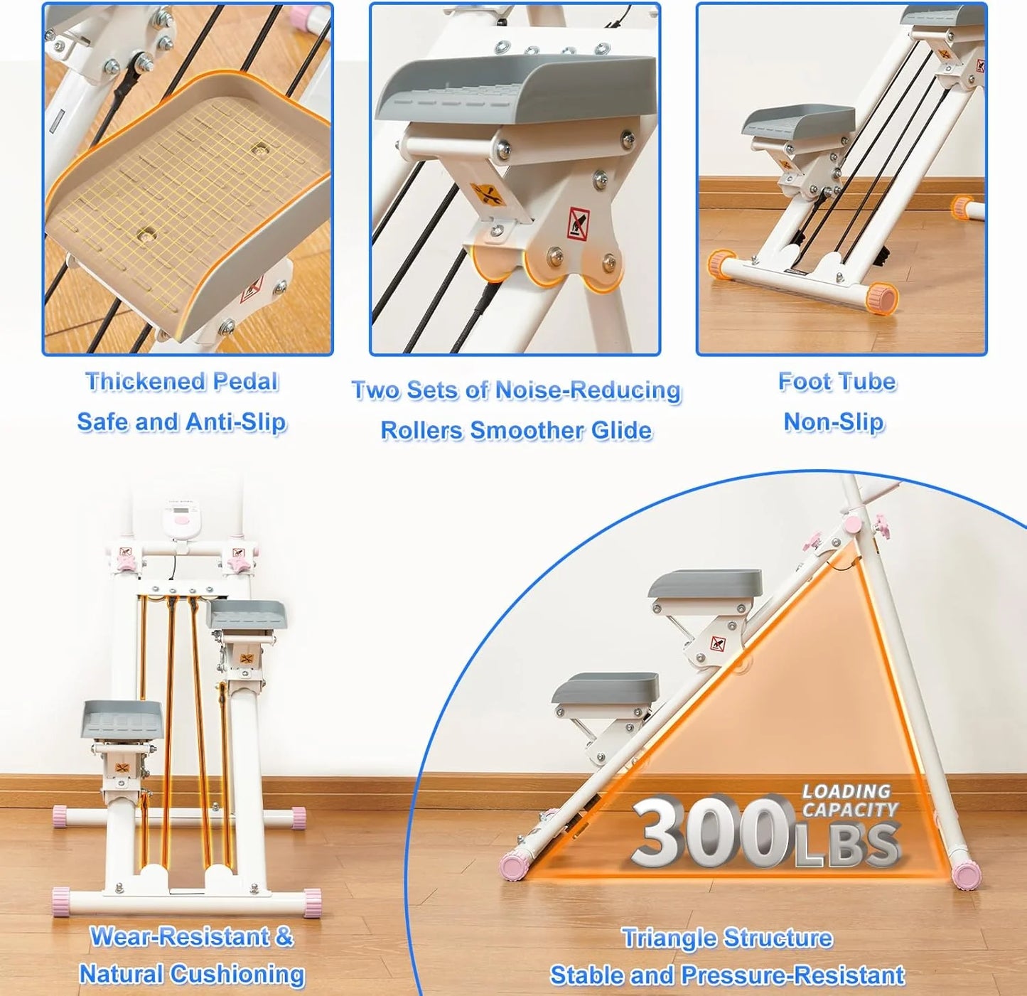 Stair Stepper for Home Gym,Folding Vertical Climber Cardio Exercise Machine,Stair Climber for Full Body Workout with Adjustable Handlebar for Women & Men