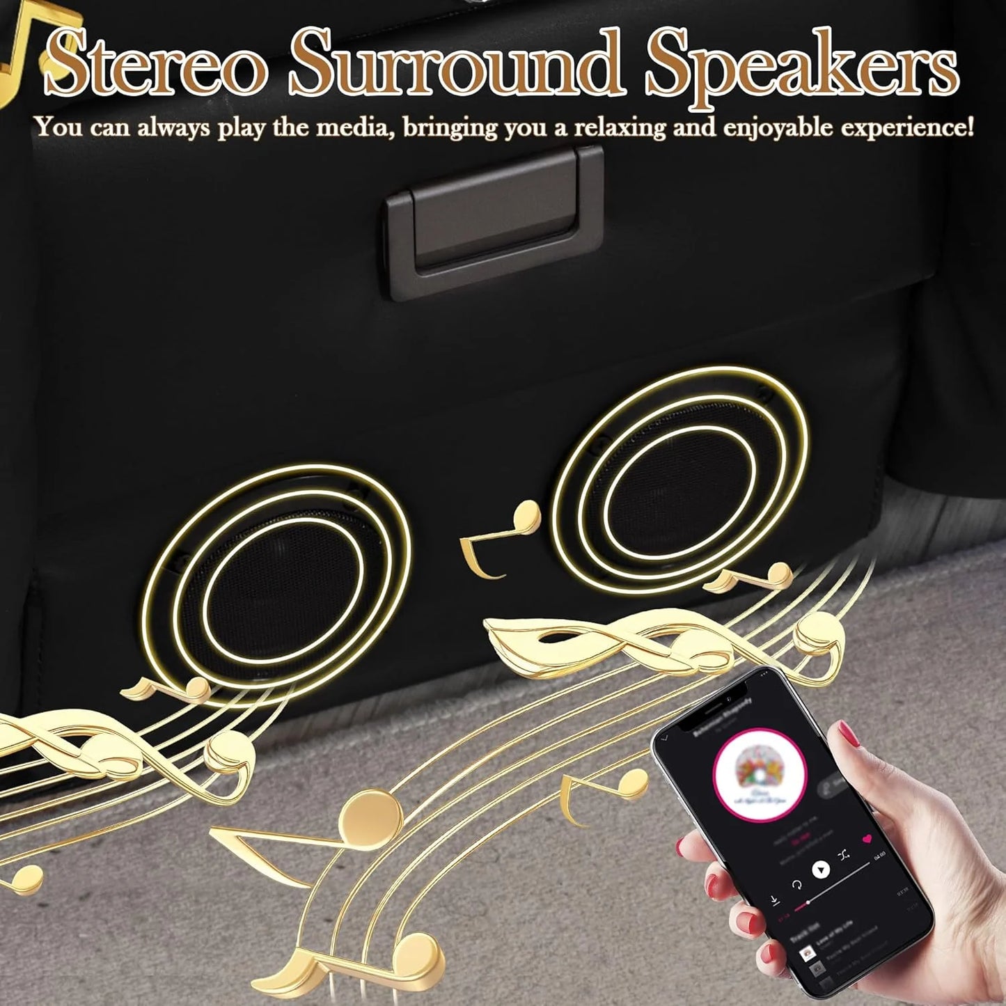 TUNYI Power Loveseat Recliner Sofa with Massage & Heat Home Theater Seating with Console Electric Recliner RV Sofa with USB/Outlet/Storage/Side Pocket/LED Light/Speaker (Brown, Loveseat)