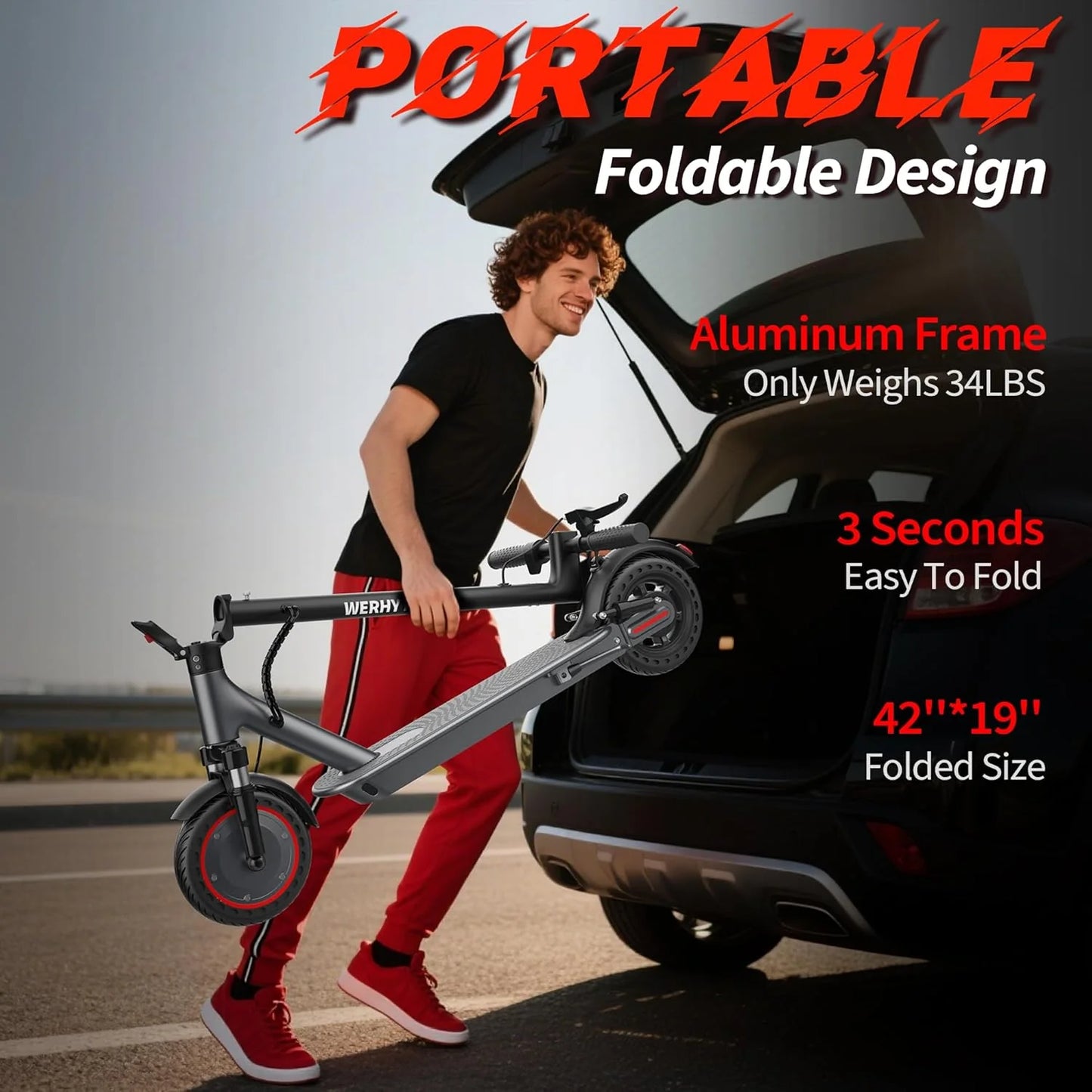 Electric Scooter, 350W/500W Motor, Top Speed 19/22 mph, Max 16/23/28Miles Ranges, Foldable E Scooter for Adults