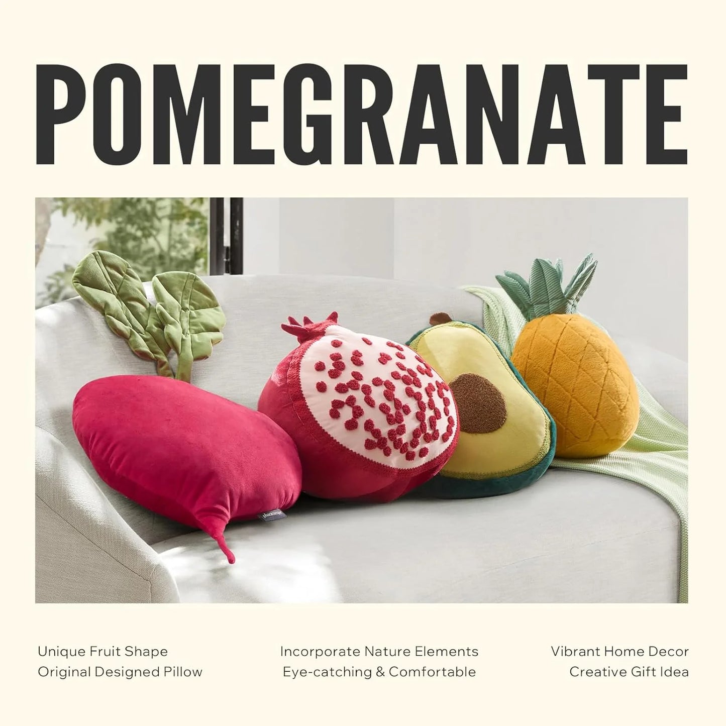 Fruit Shaped Pillows Series Grapefruit Shaped Throw Pillow