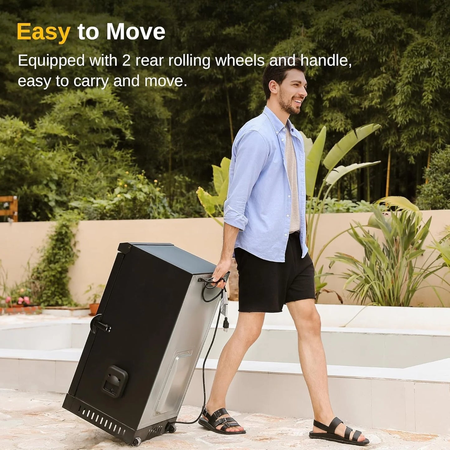 EAST OAK 30" Outdoor Electric Smoker | Built-in meat probe, smokes up to 6 times longer in a single load, side loader for uninterrupted smoking