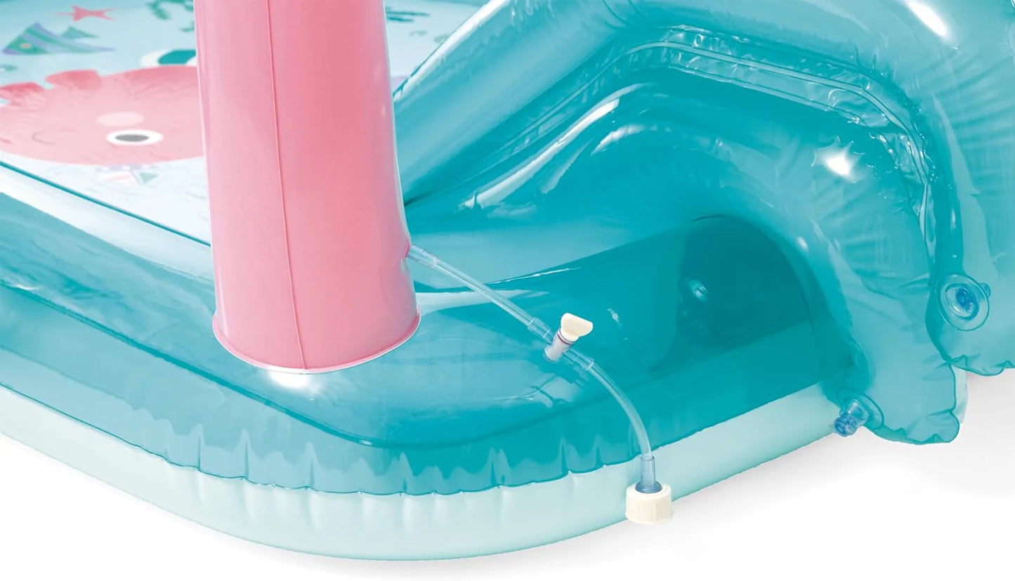 Intex 96" x 78" x 28" Inflatable Jungle Adventure Play Center Spray Kiddie Pool - Backyard Kids Water Slide, Outdoor Blow-Up Splash Pad for Toddlers