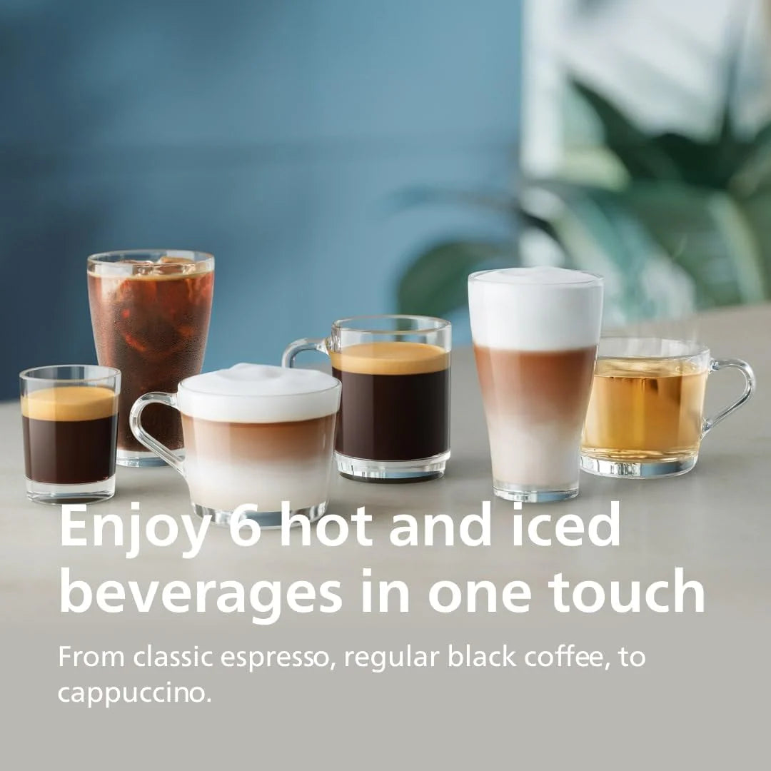 Fully automatic espresso machine - 6 hot and iced beverages with ceramic grinder