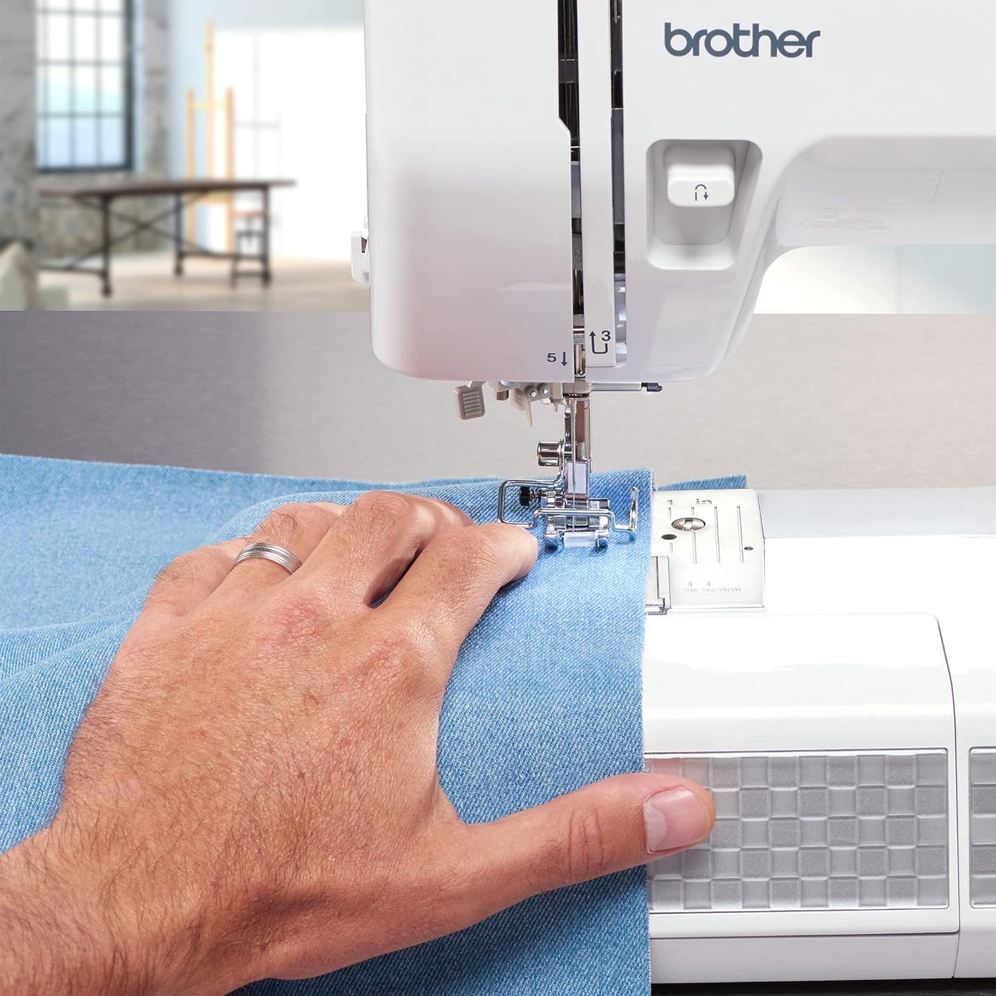 Sewing Machine, Strong & Tough, 37 Built-in Stitches, Free Arm Option, 6 Included Feet