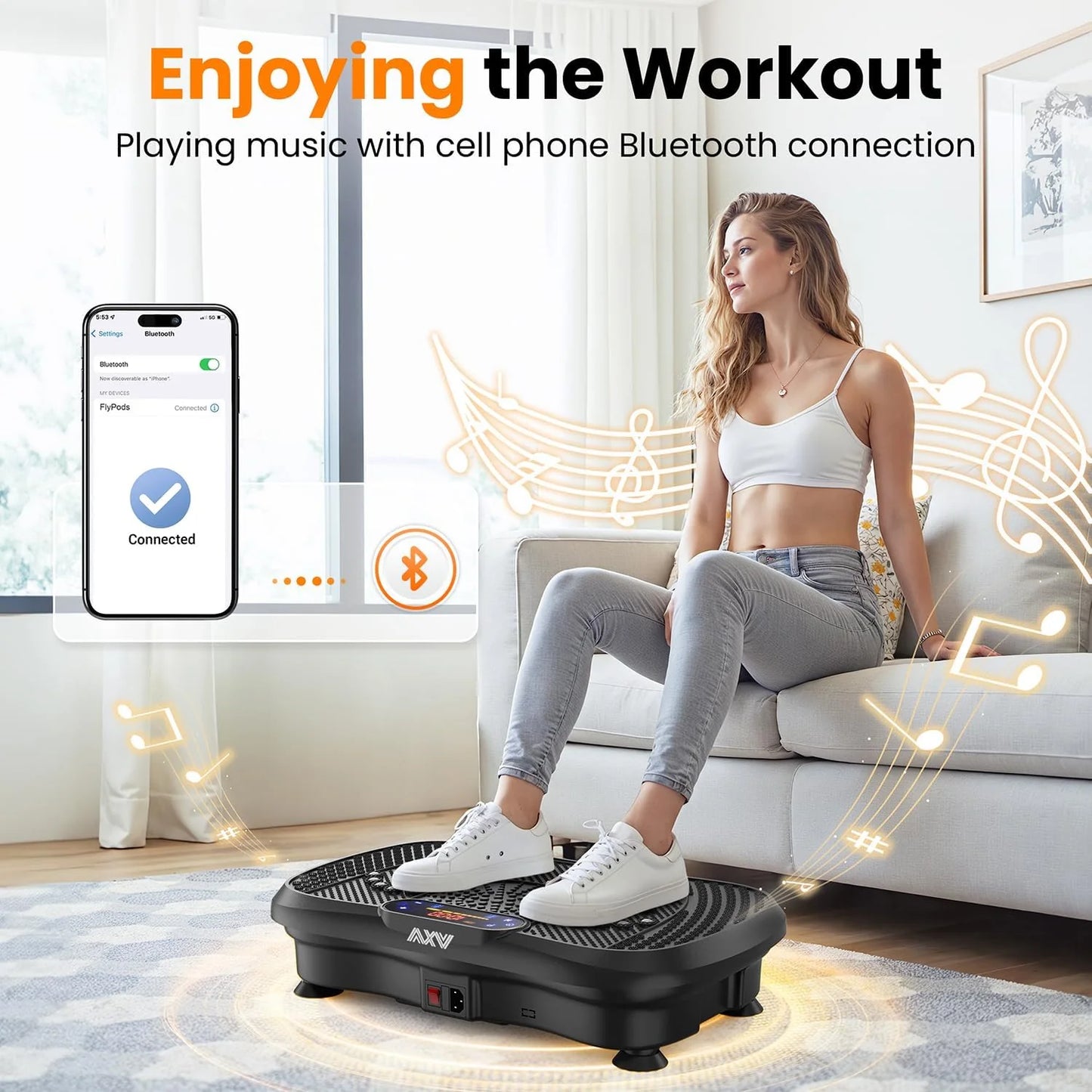 AXV Vibration Plate Fitness Platform Trainer Suitable for men and women to lose weight and burn fat at the gym
