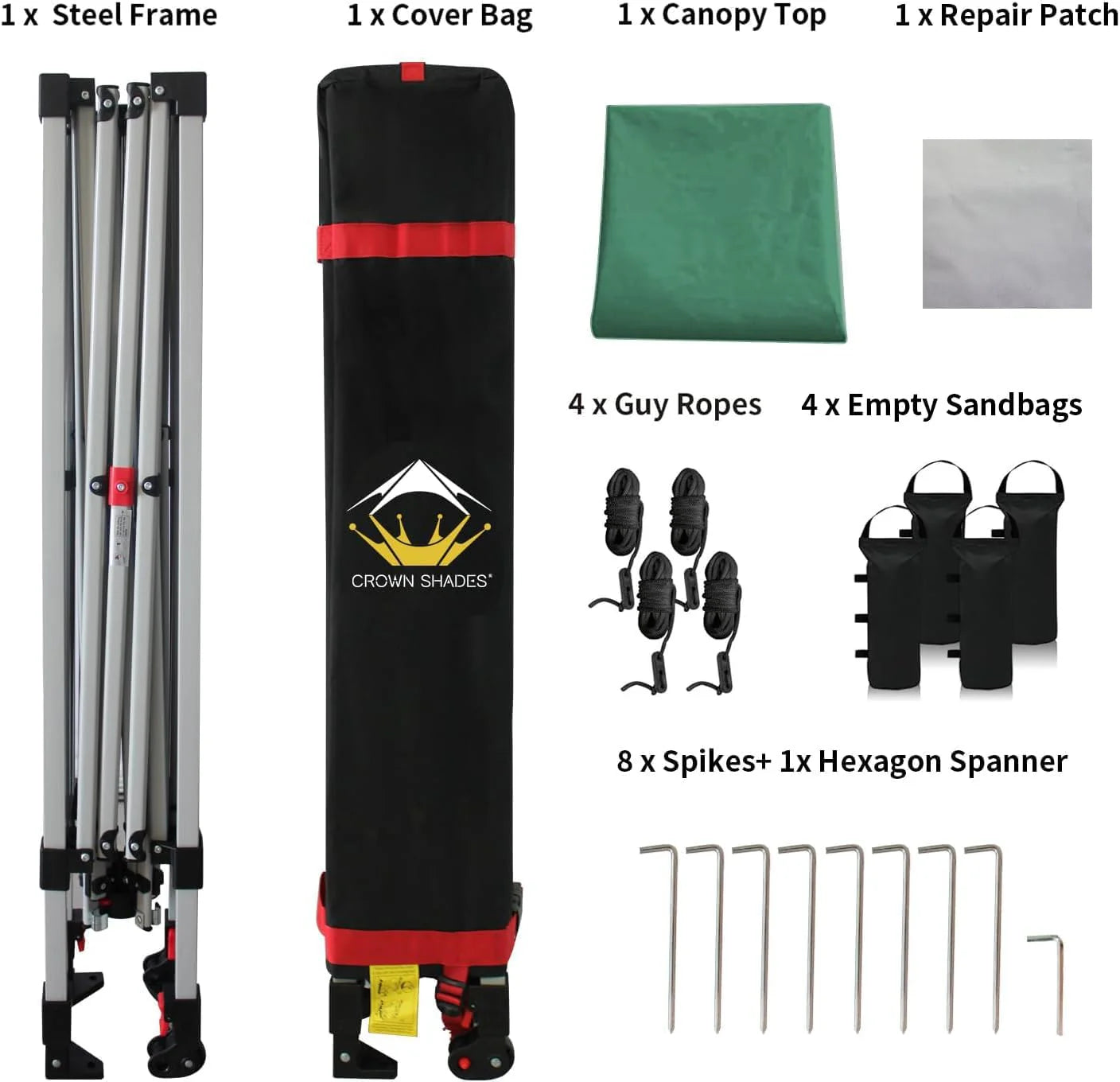 10x10 Pop-Up Awning - One-Click Installation Beach Tent - Outdoor Sunshade Silver Coated Top, 3 Heights and 4 Sand Pockets