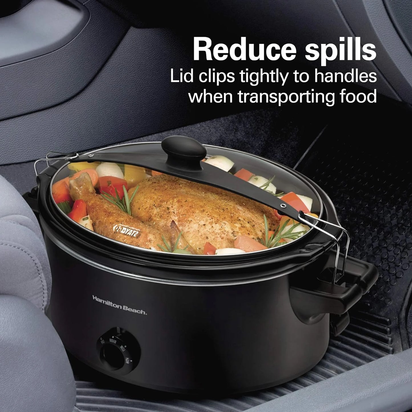 Slow Cooker, Extra Large 10 Quart, Stay or Go Portable With Lid Lock