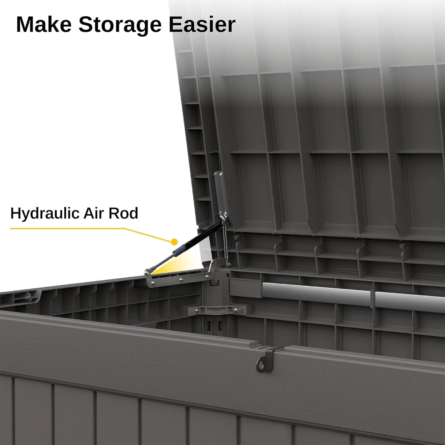 EAST OAK Outdoor Storage Box, 60 Gallon Deck Box Indoor and Outdoor Use, Waterproof Resin Storage Bin