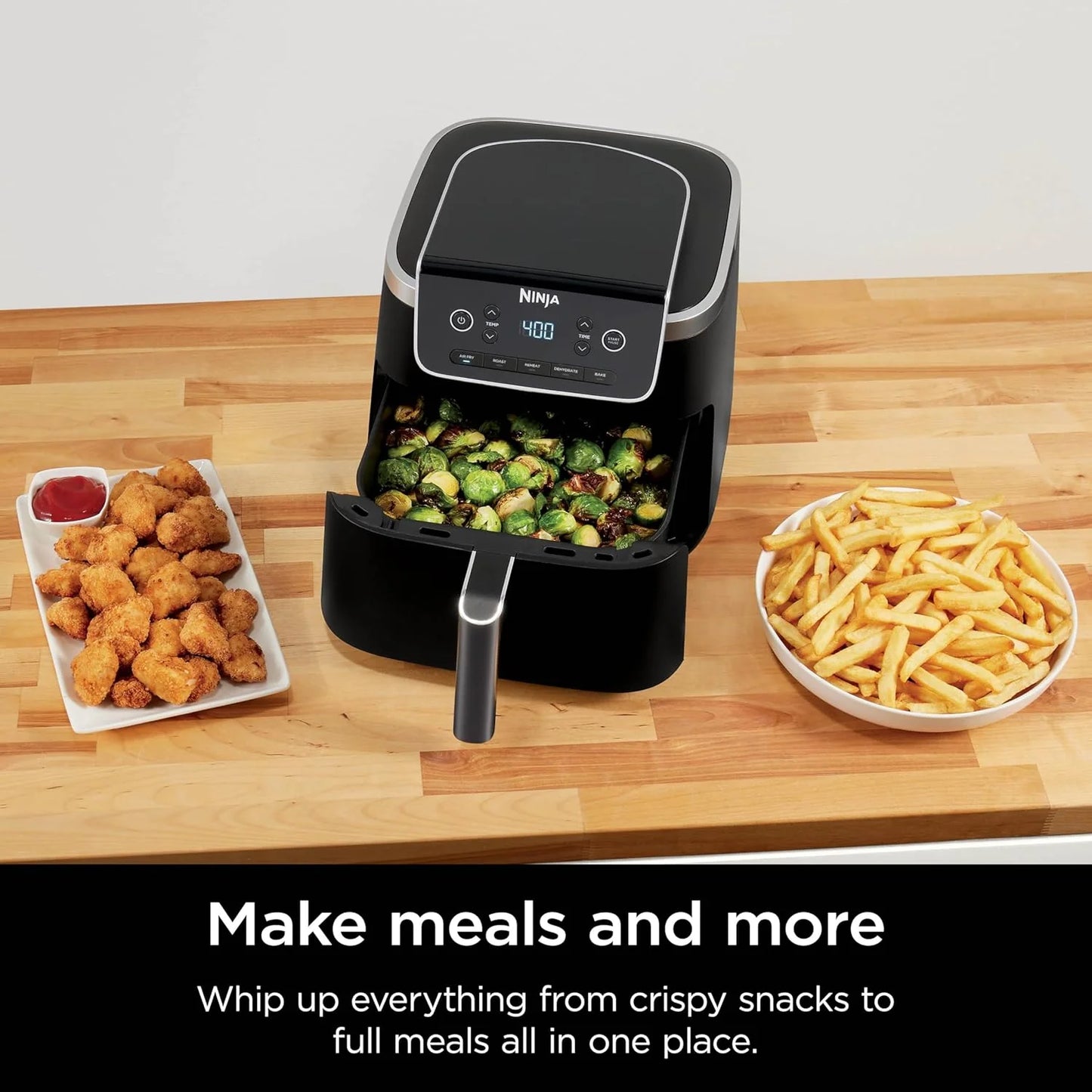Ninja Air Fryer Pro XL 6-in-1 with 6.5 QT Capacity, Max Crisp, Air Fry, Air Roast, Bake, Reheat, Dehydrate, Max Crisp Technology with 450F, Nonstick Basket & Crisper Plate
