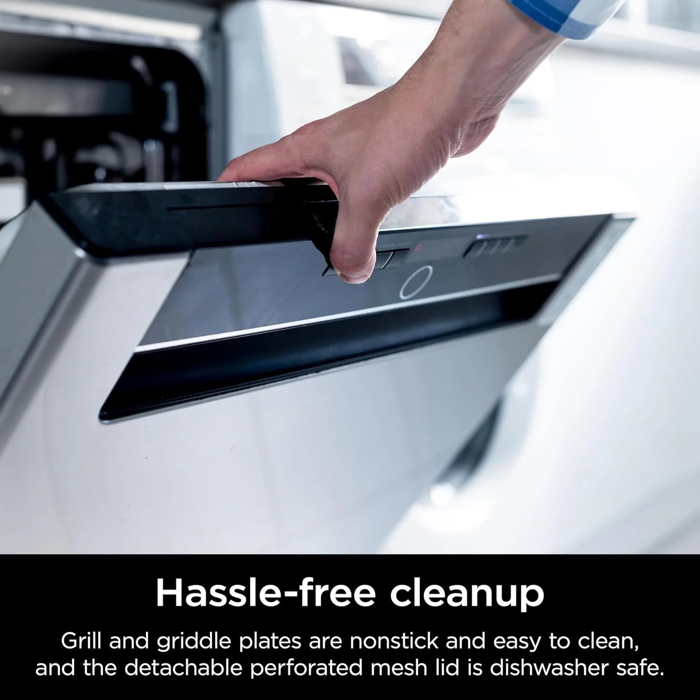 Griddle and Indoor Grill, 14’’, Electric Grill, For Steak, Burgers, Salmon, Veggies, and More, Pancake Griddle, Nonstick, Dishwasher Safe, 500F, Even Cooking, Silver, GR101