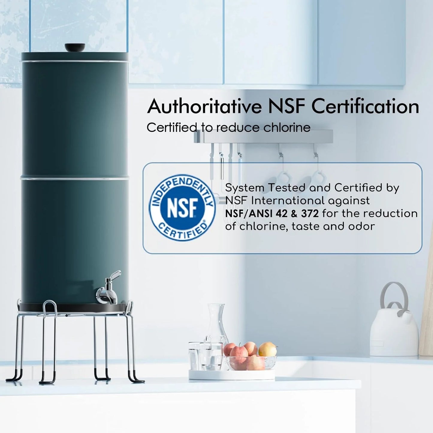 Purewell three-stage 0.01μm ultrafiltration gravity water filtration system 304