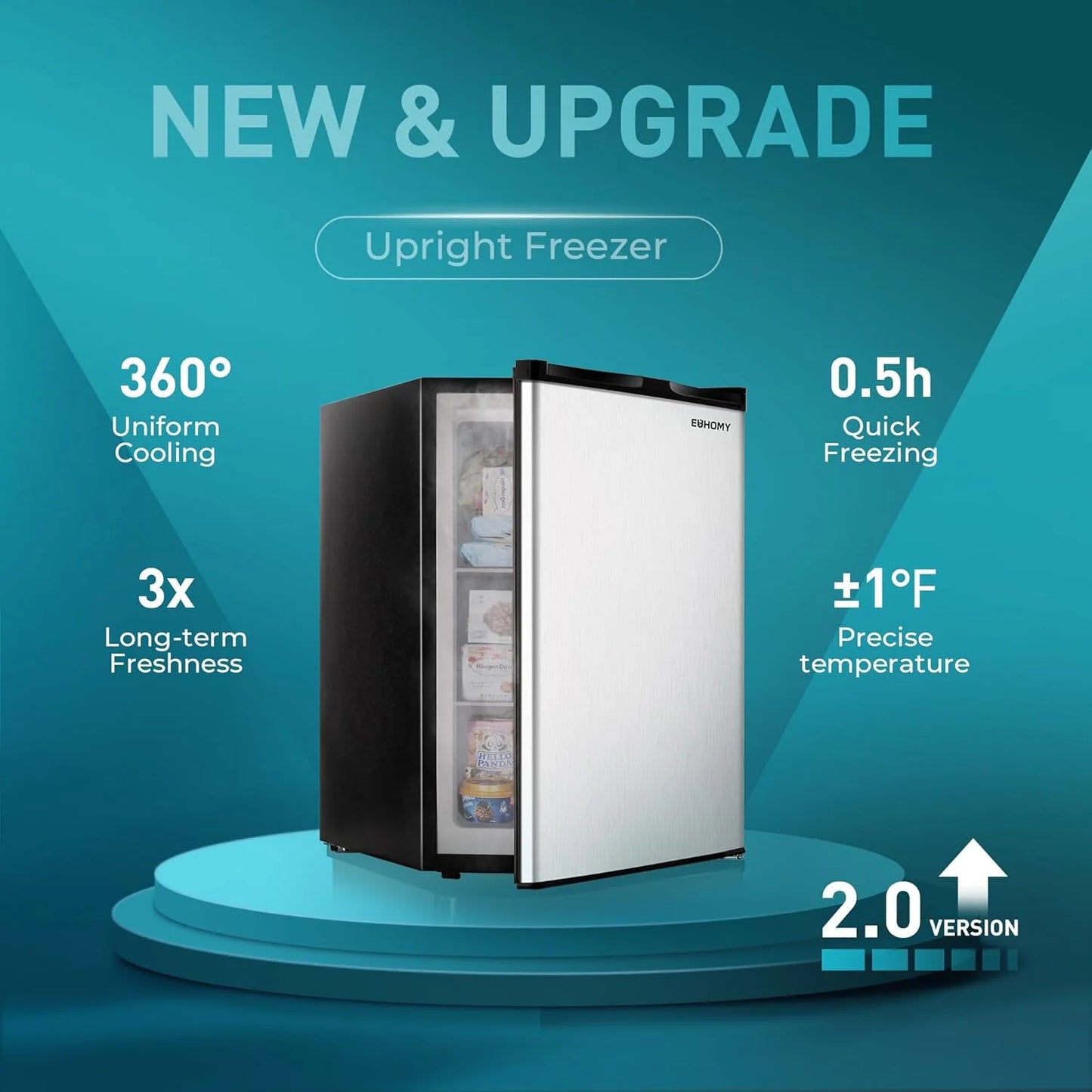 Upright freezer, 3.0Cubic Feet, Single Door Compact Mini Freezer with Reversible Door Small freezer for Home/Dorms/Apartment/Office