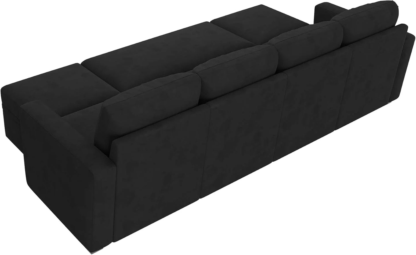 HONBAY Modular Sectional Sleeper Sofa with Pull Out Bed, L Shaped Couch with Storage Seat, Convertible Sectional Couches for Living Room