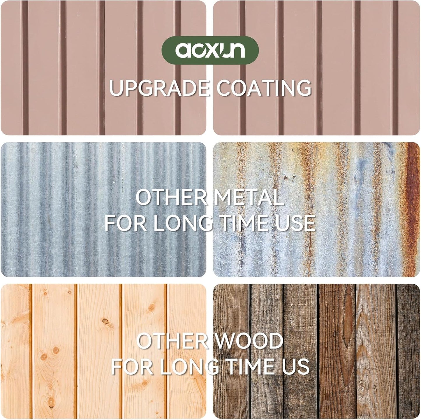 Aoxun 6.2x4 FT Shed Outdoor Storage Shed Metal Garden Shed with Lockable Doors & Slooping Roof Tool Shed Bike Shed for Backyard, Patio, Poolside (Brown)