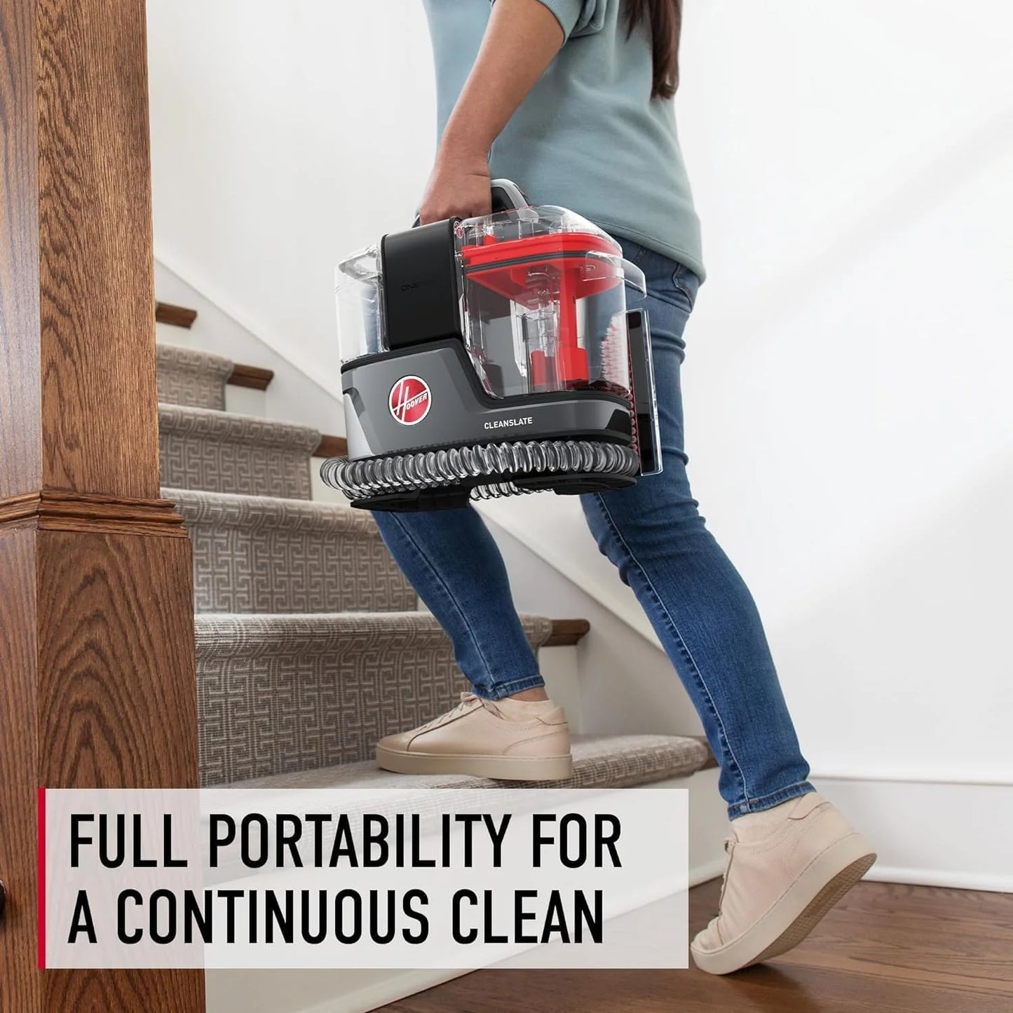 Hoover CleanSlate Plus Portable Carpet & Upholstery Spot Cleaner with Powerful Suction and Multiple Tools