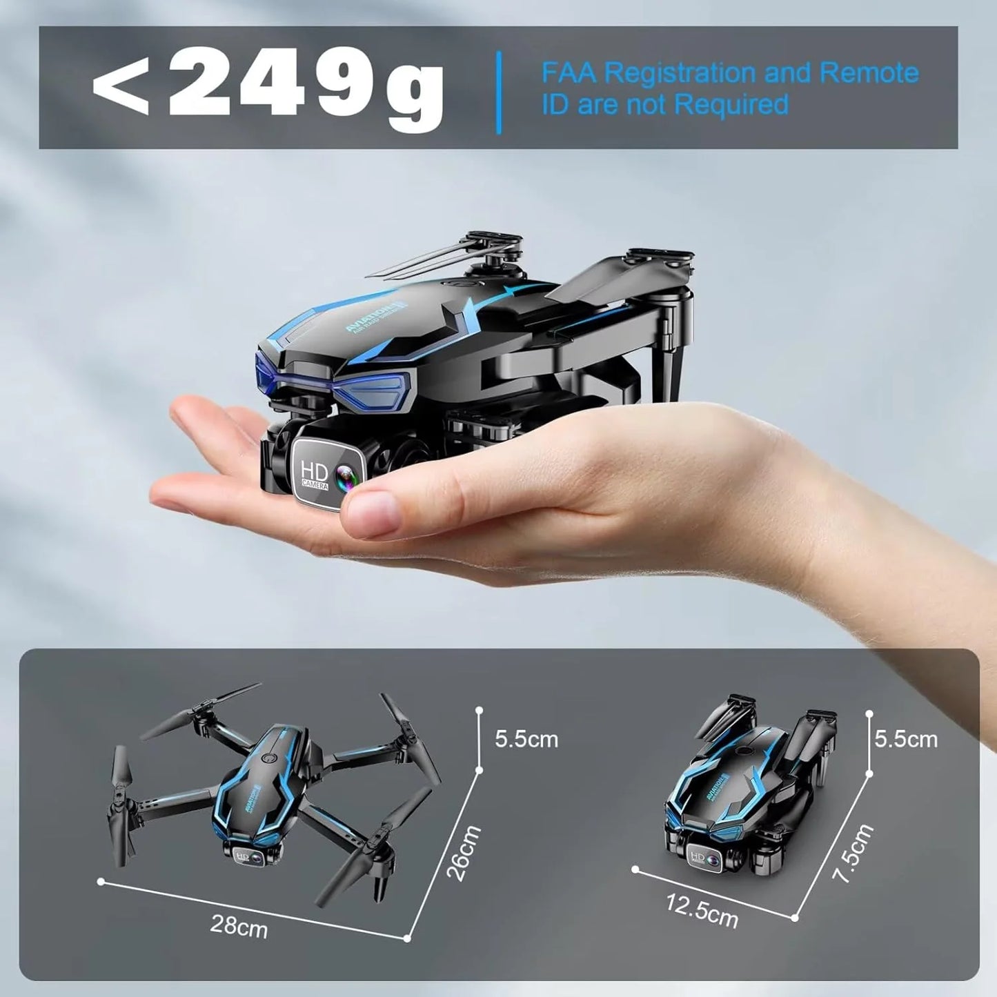 2K HD FPV Drone for Adults with Camera - Altitude Hold Foldable and Portable