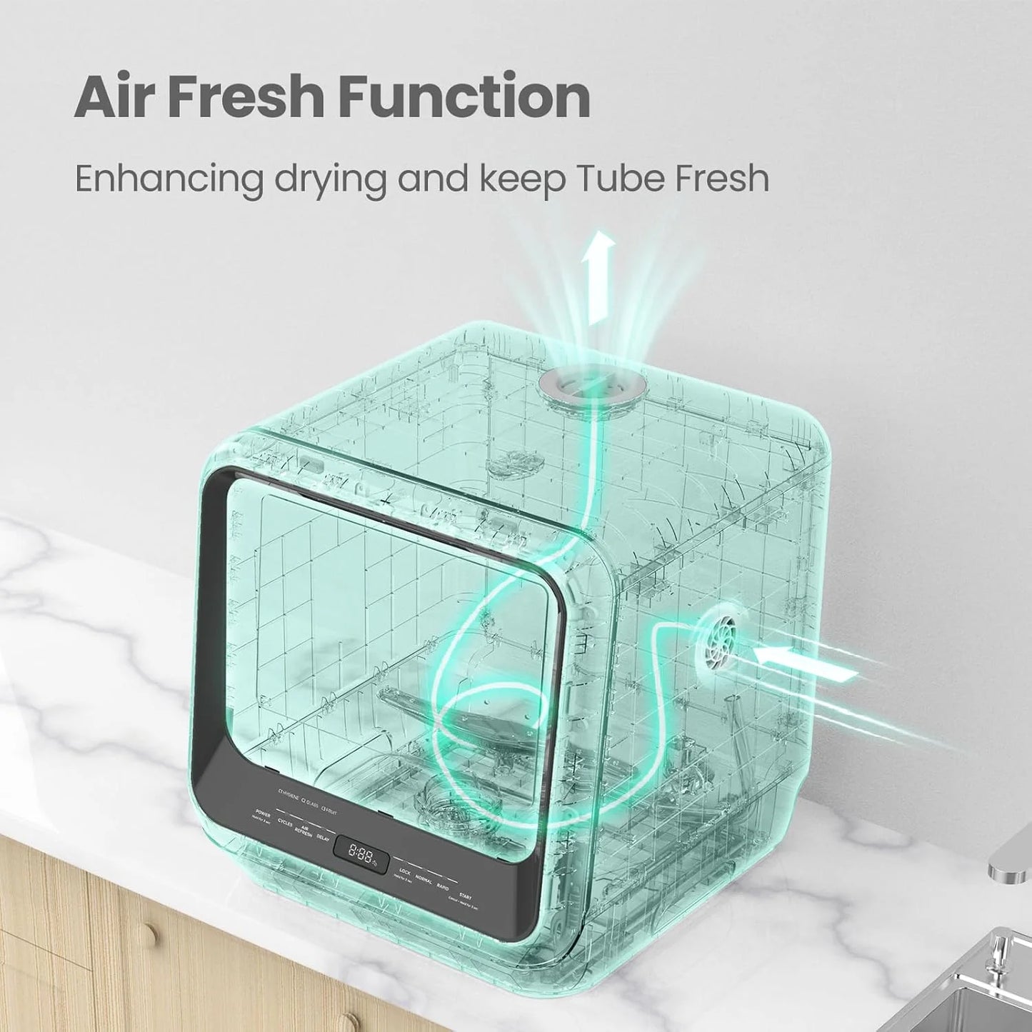 COMFEE' Portable Mini Dishwasher Countertop with 5L Built-in Water Tank