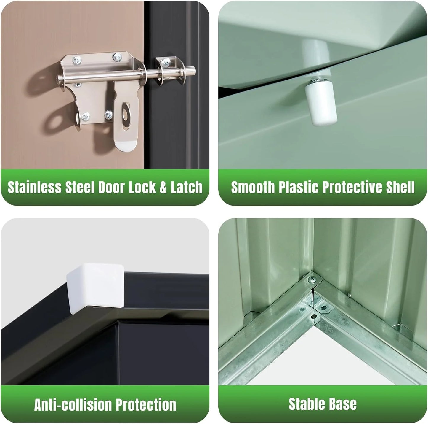 Aoxun 6.2x4 FT Shed Outdoor Storage Shed Metal Garden Shed with Lockable Doors & Slooping Roof Tool Shed Bike Shed for Backyard, Patio, Poolside (Brown)