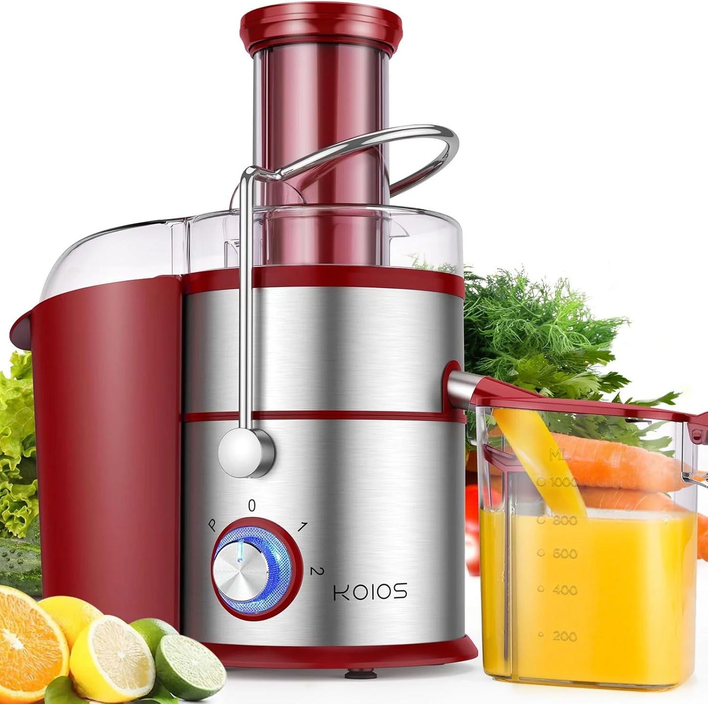 1300W KOIOS Centrifugal Juicer with Extra Large 3" Feed Chute and Titanium Filter