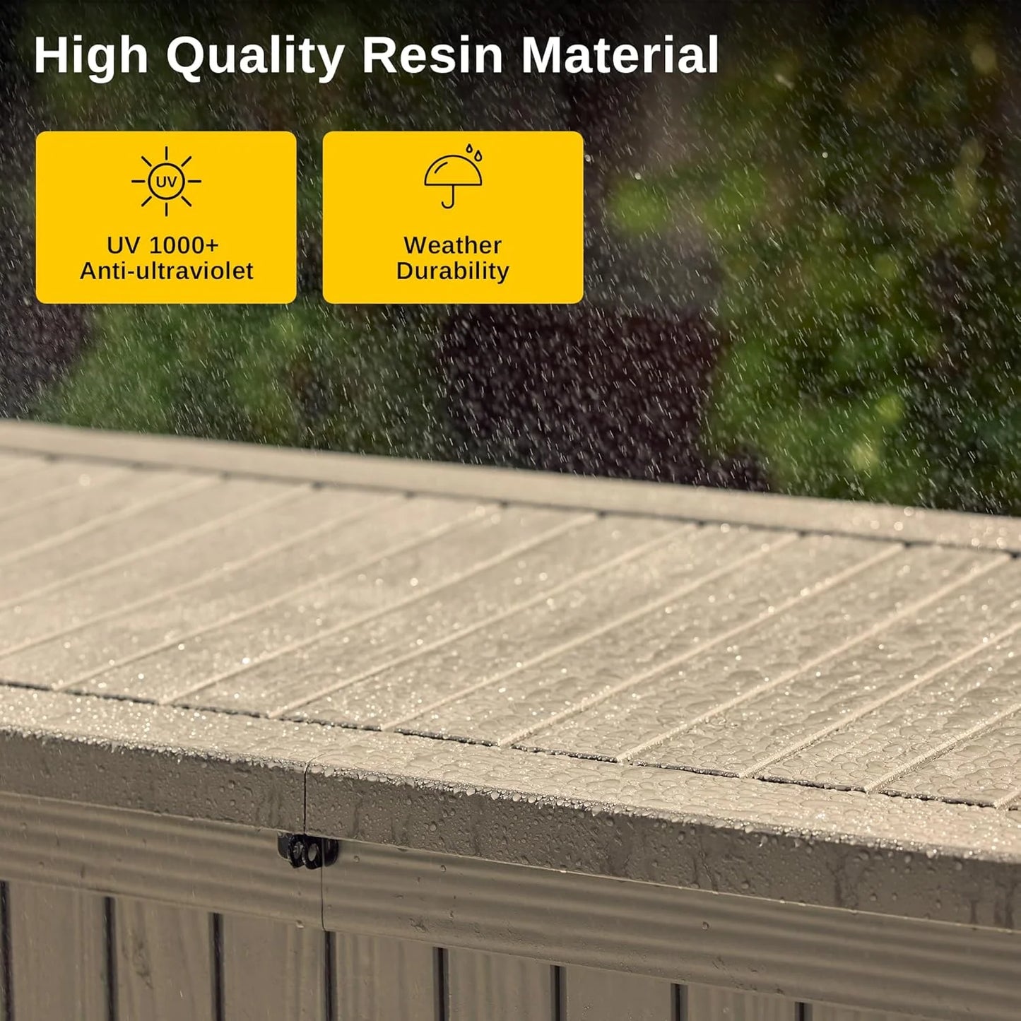 EAST OAK Outdoor Storage Box, 60 Gallon Deck Box Indoor and Outdoor Use, Waterproof Resin Storage Bin