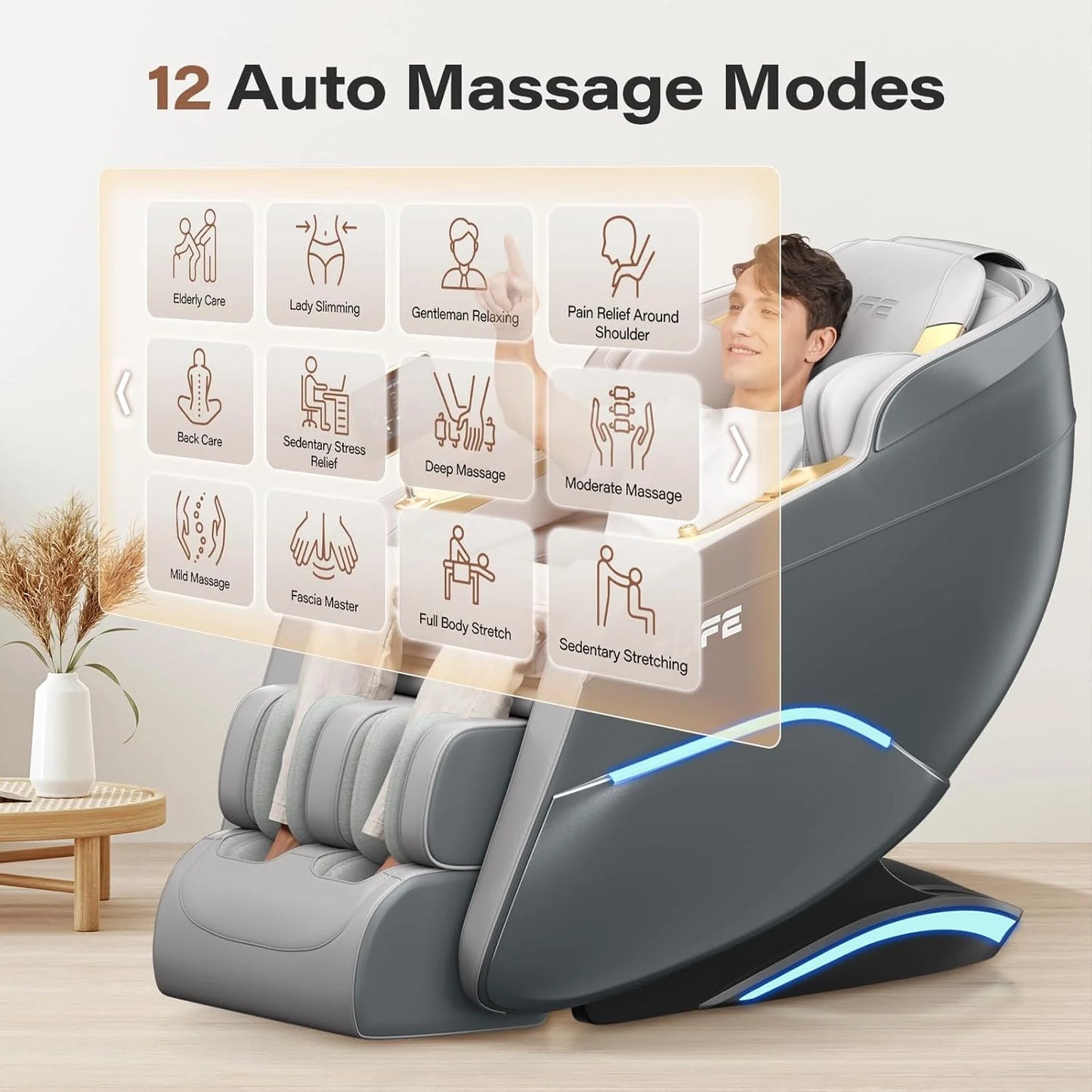 Full Body Massage Chair, 160° Zero Gravity Recliner with Body Scan, 50" SL Track Shiatsu Massage Chair, Spot Massage, Foot Roller
