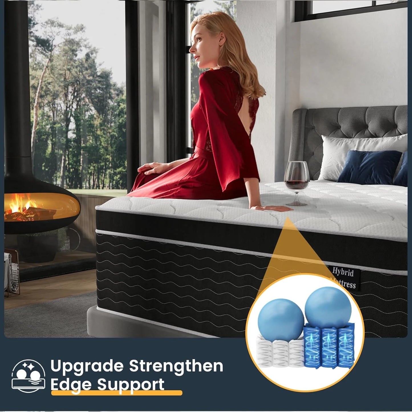 Full Size Mattress, 10 Inch Full Size Mattress in a Box, Medium Plush Hybrid Mattress