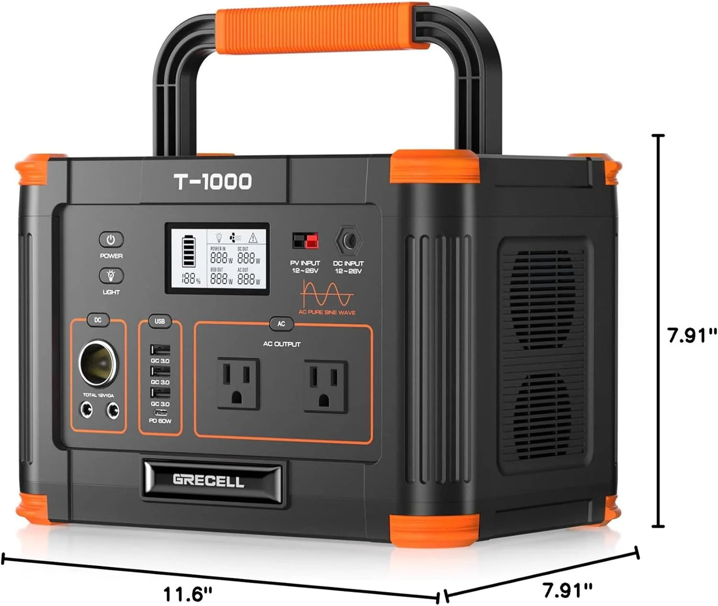 Portable Power Station 300W (Peak 600W),230.88Wh Solar Generator with 60W USB-C PD Output, 110V Pure Sine Wave AC Outlet Backup Lithium Battery for Outdoors Camping Travel Home Blackout