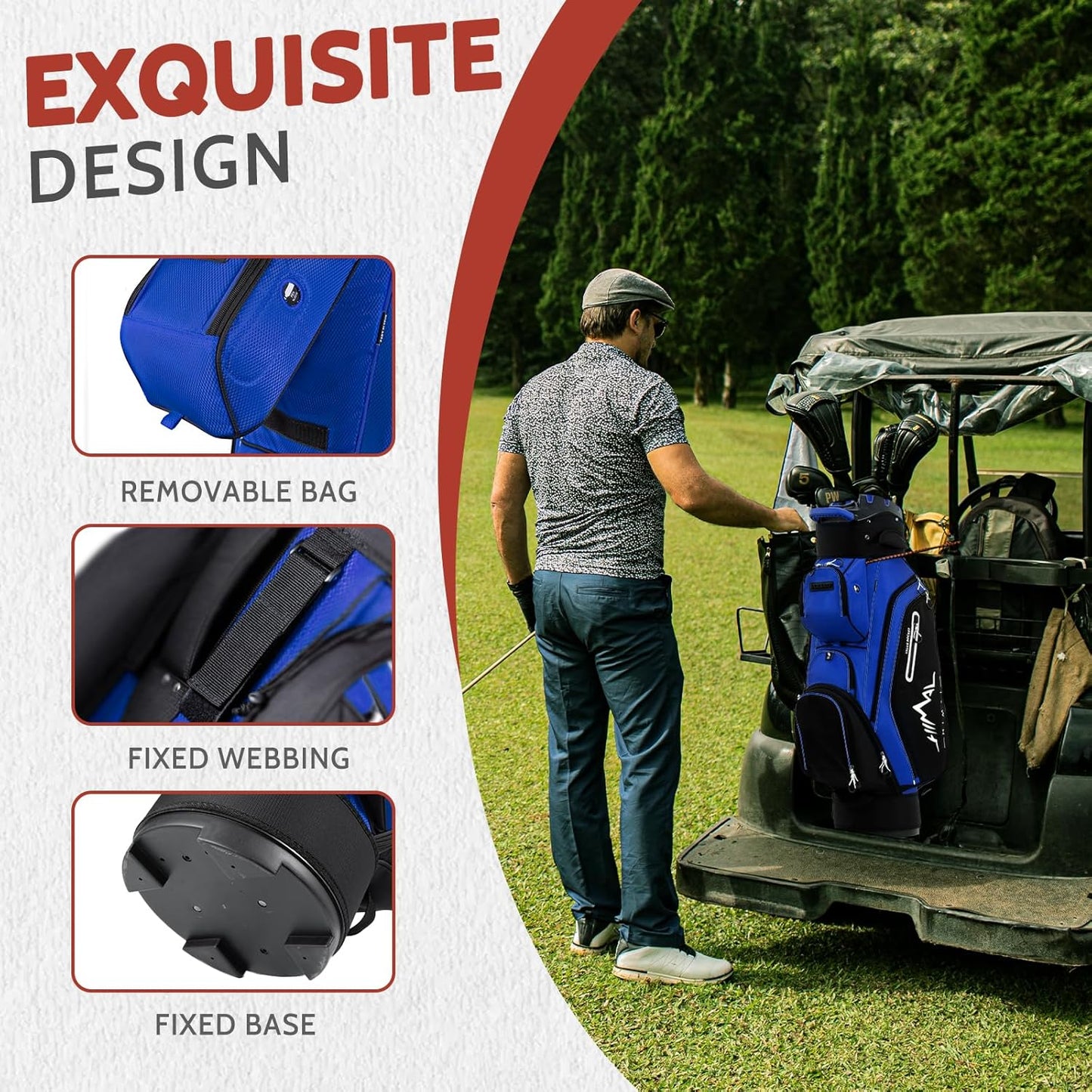 14-Way Golf Cart Bag Pro with Full Length Divider Top, Golf Bag for Men