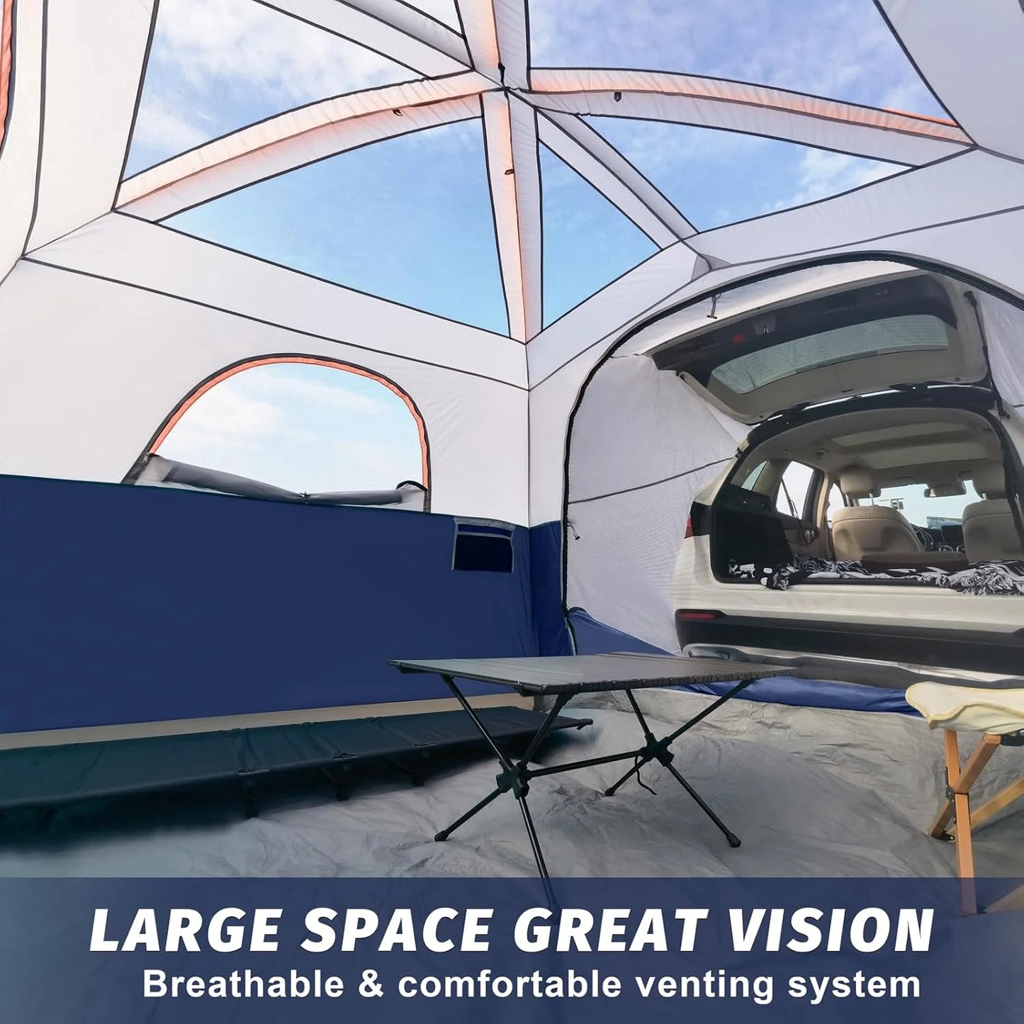 SUV Tent for Camping, 6-Person SUV Tailgate Tent - Easy Set Up with Rainfly, 10'x9'x78in(H)