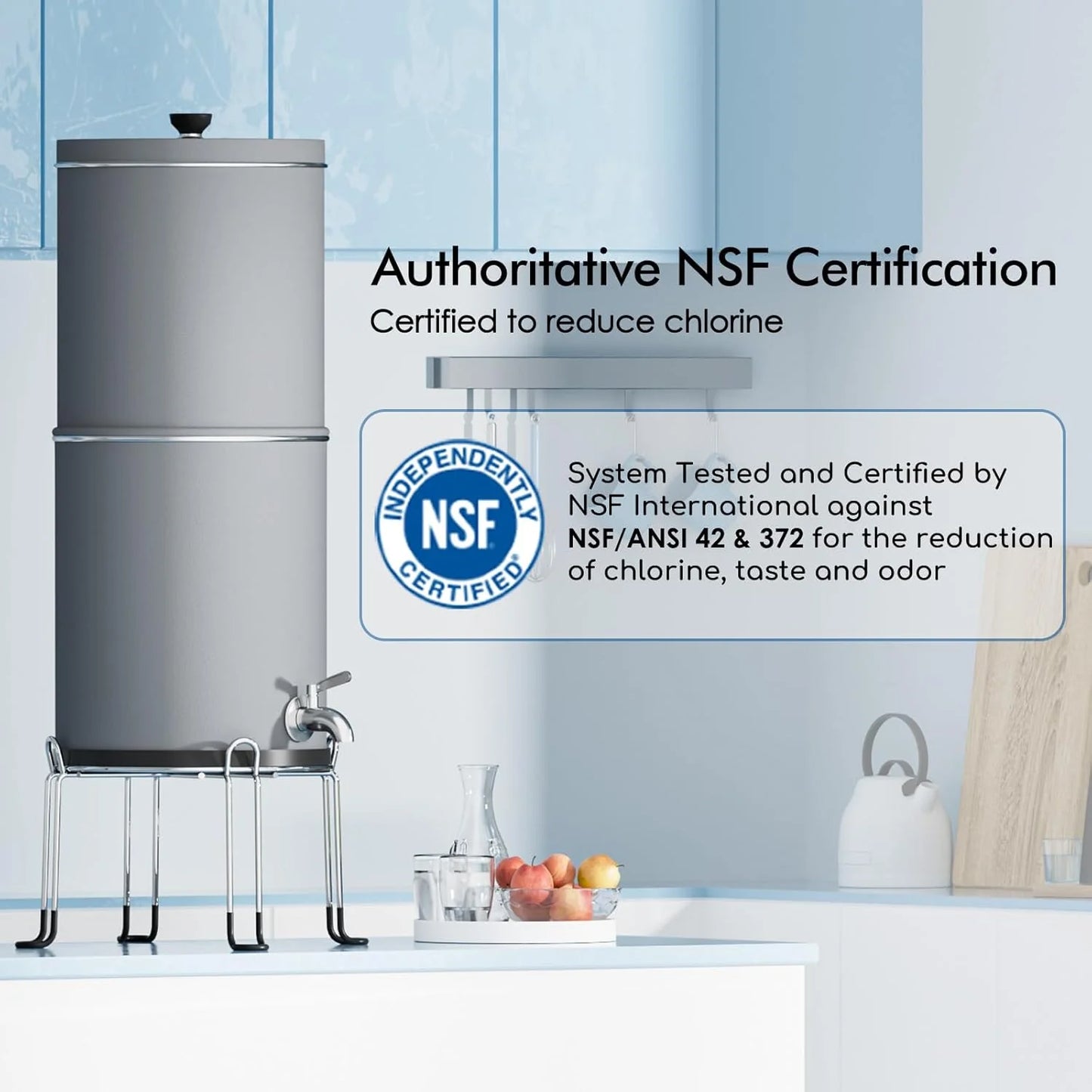 Purewell three-stage 0.01μm ultrafiltration gravity water filtration system 304