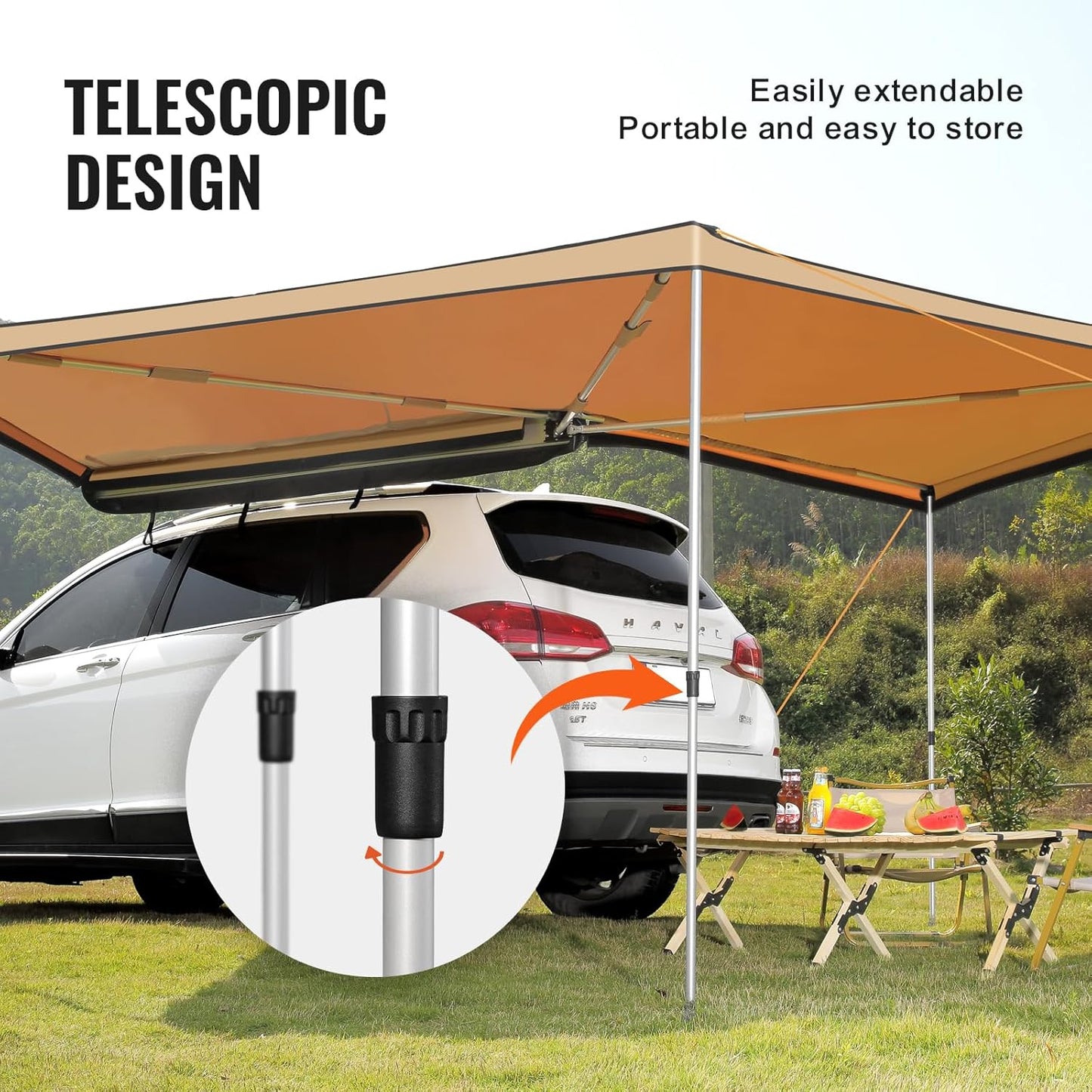 Awning Tent UV50+ Waterproof Canopy for Vehicles