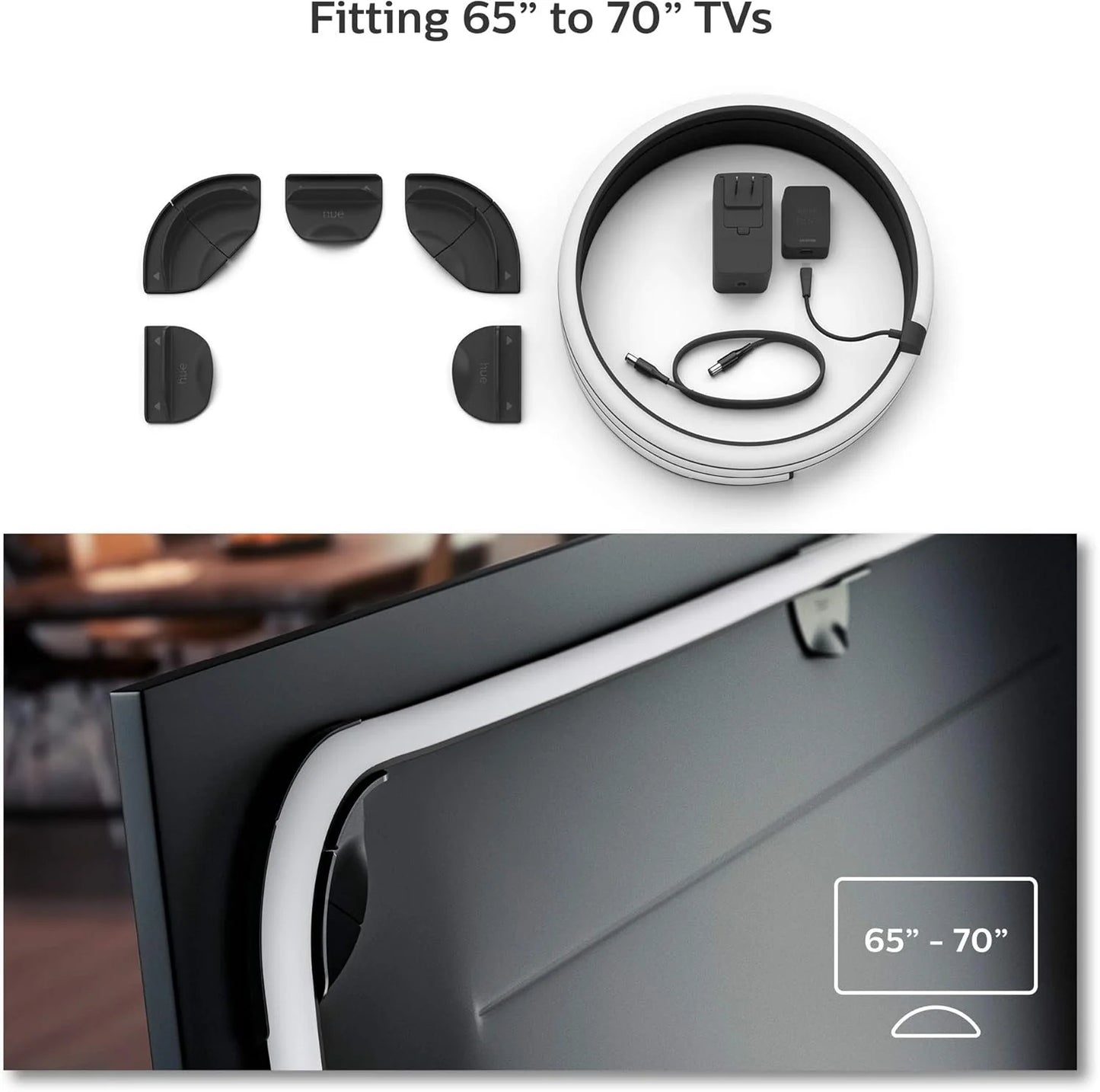 65-inch smart TV light strip, flowing color-changing LED light strip, multi-color TV backlight synced with music and games