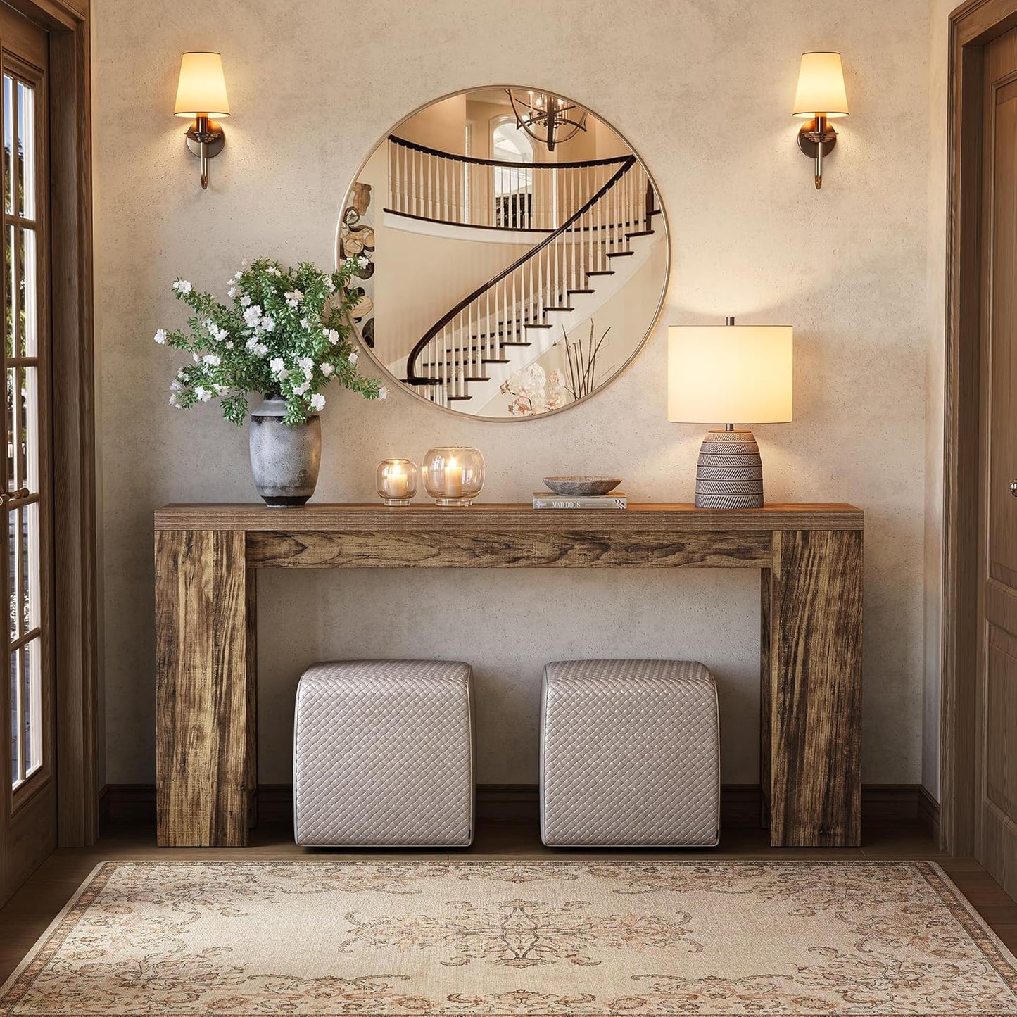 70.9-Inch Long Console Table Narrow Sofa Table Behind The Couch