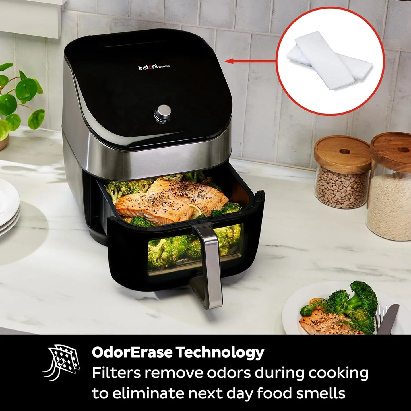 Instant Pot Vortex Plus 6QT Air Fryer with Odor Removal Technology, 6-in-1 Function