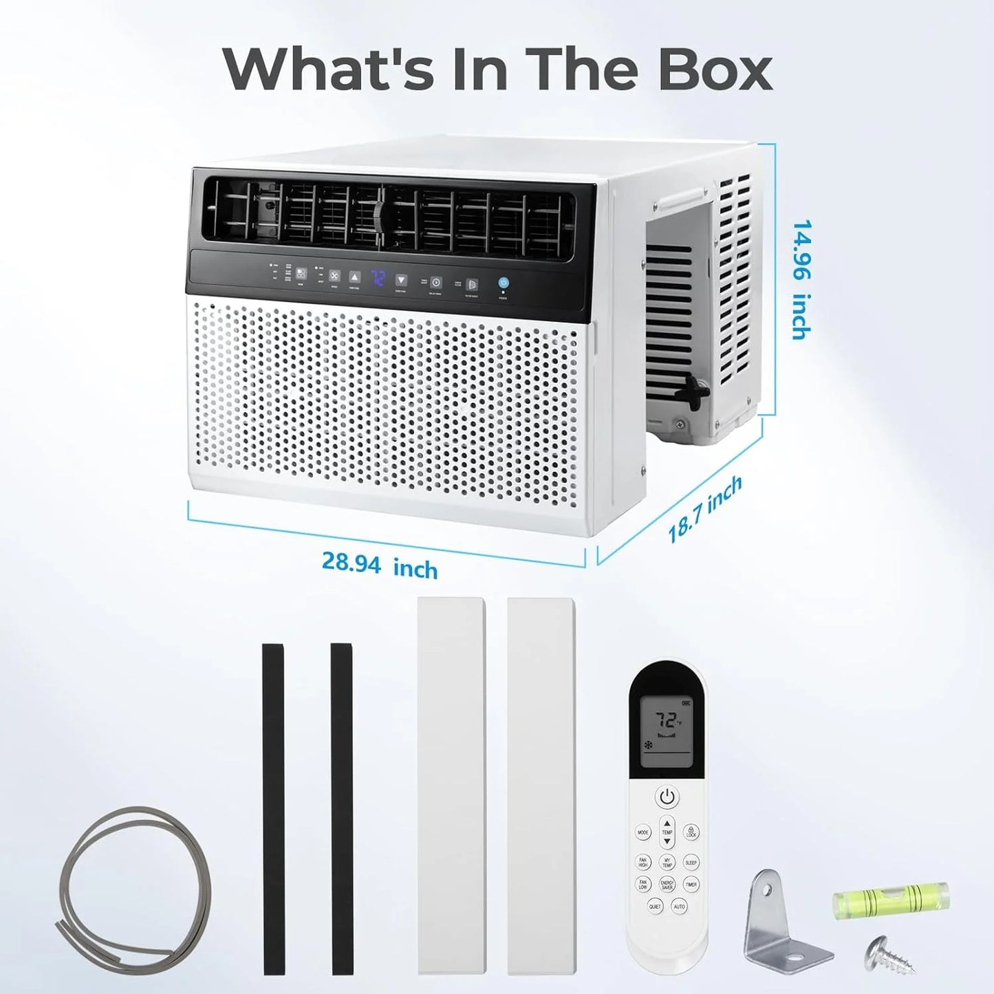 U-Shaped Window Air Conditioner, 12000BTU Window AC Unit, Cools up to 550 sq. ft., 6 Modes, Saddle Shape Window AC Unit, Full Window View, Energy Efficient