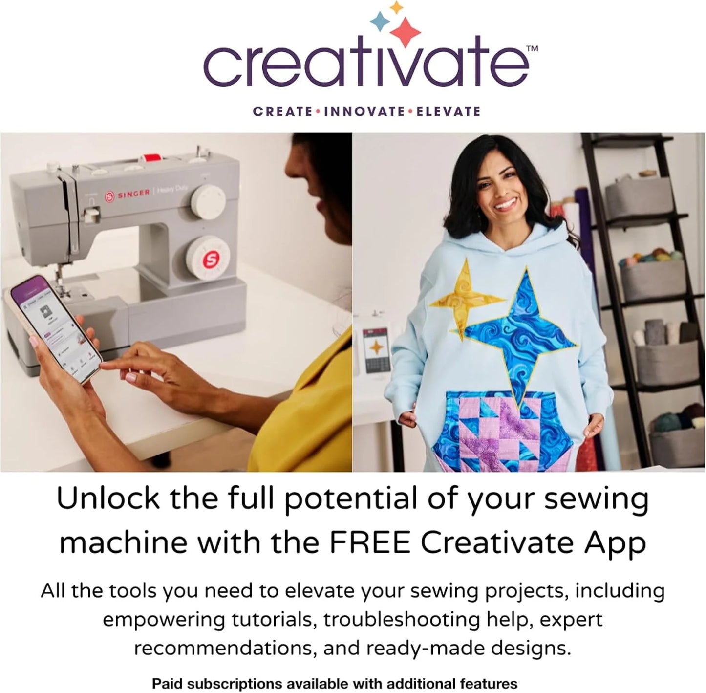 Heavy-Duty 4423 High-Speed Sewing Machine (Includes Accessory Kit) 97 Stitches One-Step Buttonhole