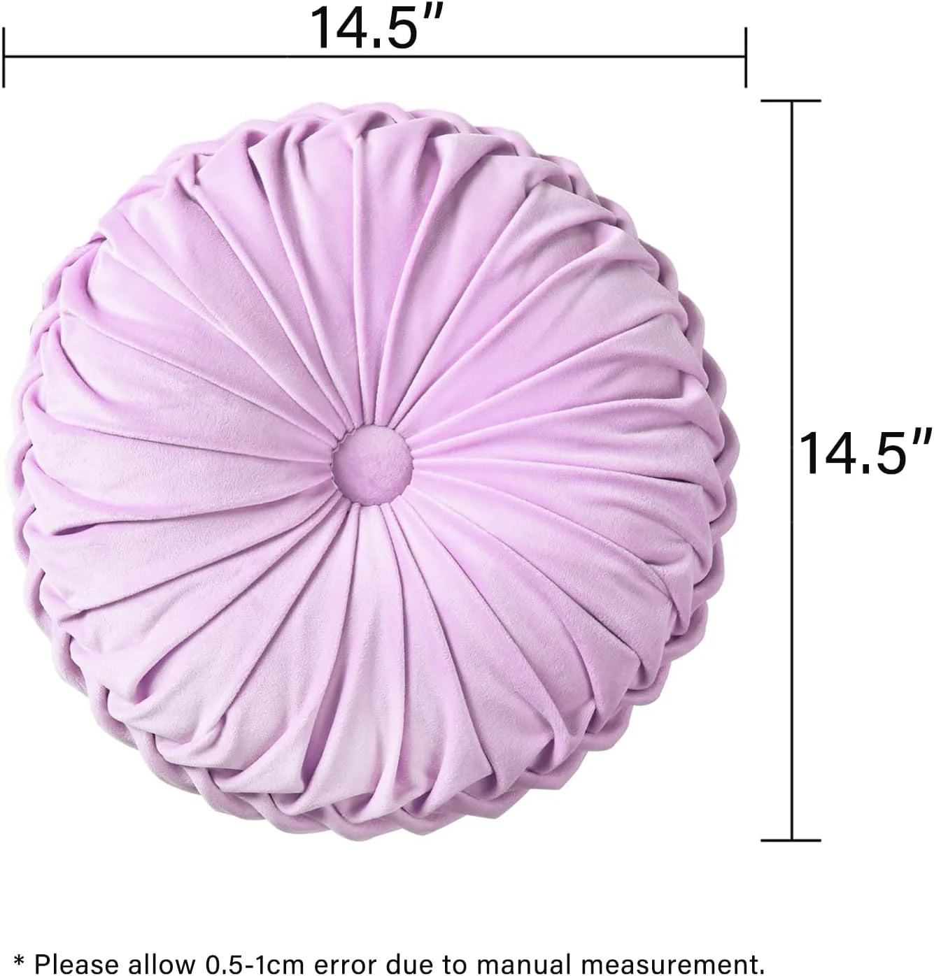 Set of 2 Decorative Round Pleated Throw Pillows