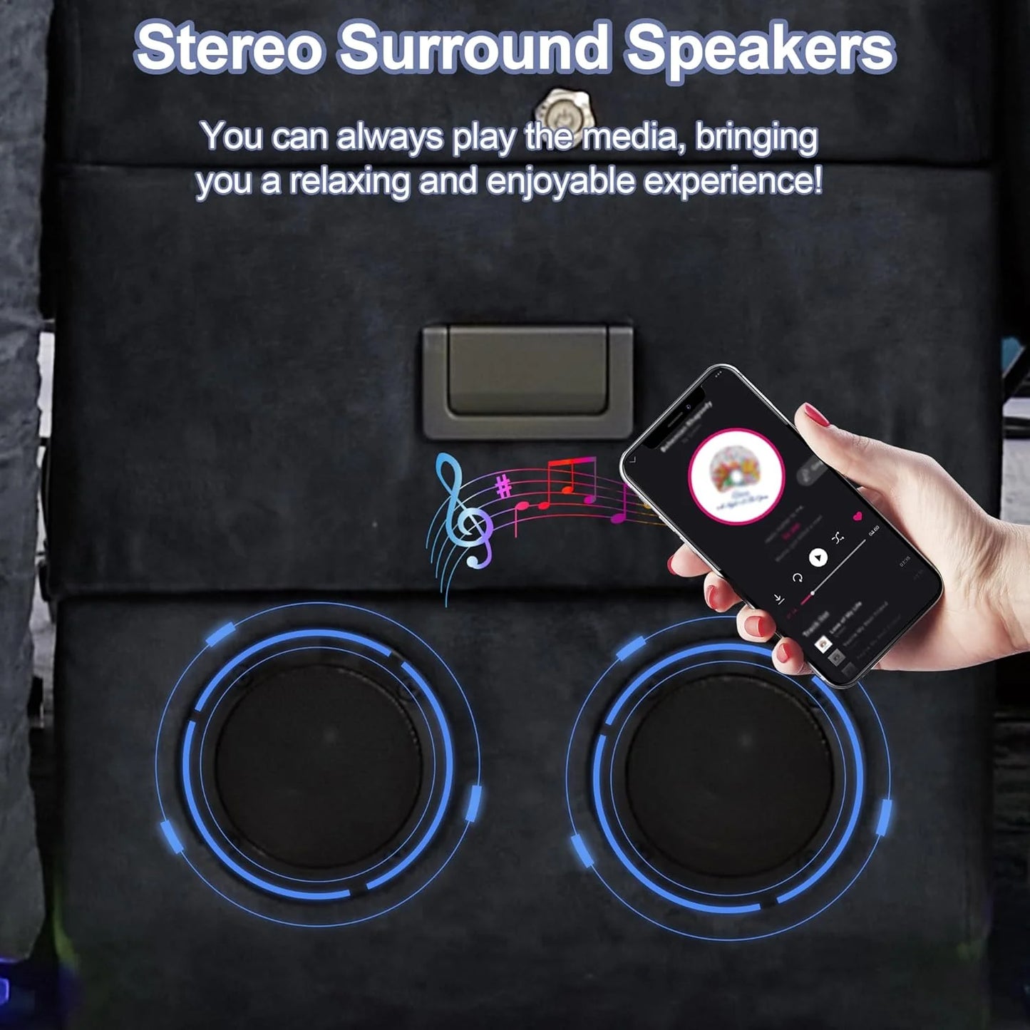 TUNYI Power Loveseat Recliner Sofa with Massage & Heat Home Theater Seating with Console Electric Recliner RV Sofa with USB/Outlet/Storage/Side Pocket/LED Light/Speaker (Brown, Loveseat)