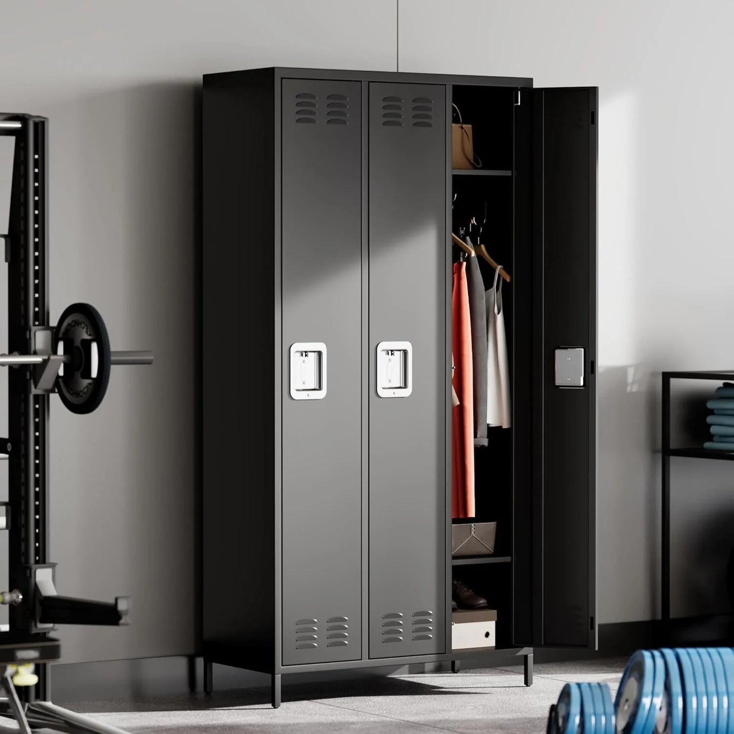 GAOMON Locker for Employees, 6 Doors Locker Cabinet with Hooks, Storage Locker