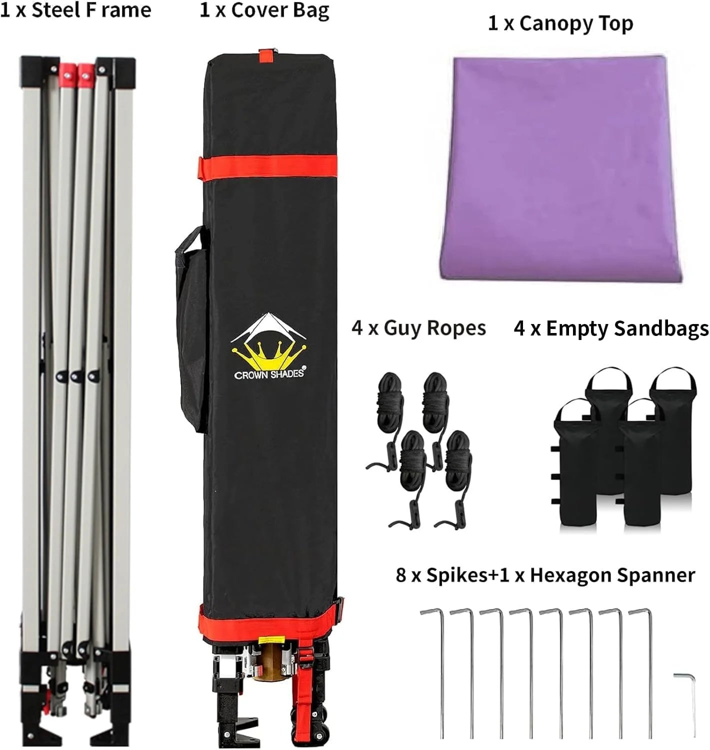 10x10 Pop-Up Awning - One-Click Installation Beach Tent - Outdoor Sunshade Silver Coated Top, 3 Heights and 4 Sand Pockets