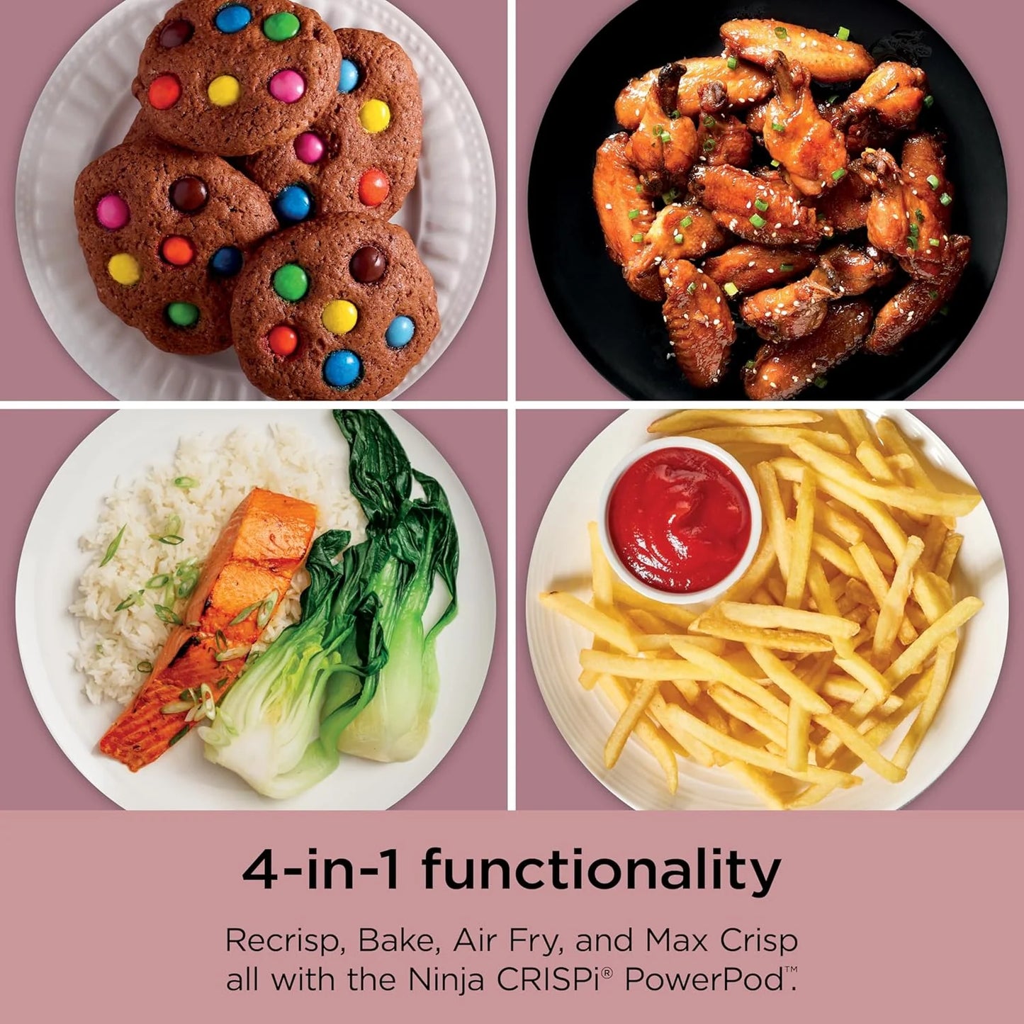 Ninja Crispi 4-in-1 Portable Glass Air Fryer Cooking System, 1500W, 4QT & 6-Cup TempWare Glass Containers with Storage Lids, Microwave, Freezer & Dishwasher Safe