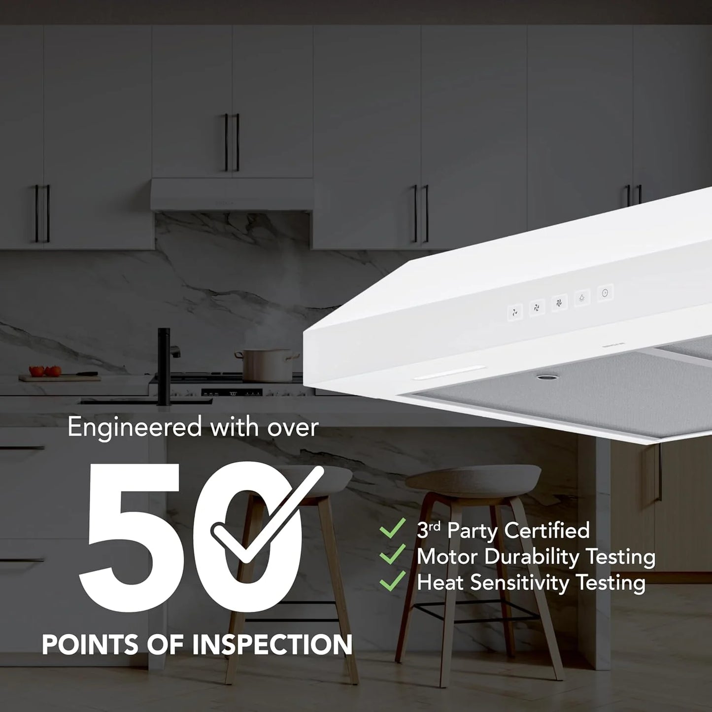 Broan-NuTone Three-Speed Glacier Undercabinet Range Hood with LED Light, ADA Compliant