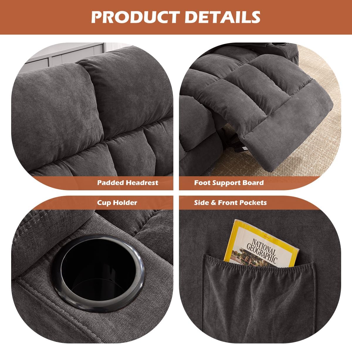 Recliner Loveseat with Cup Holders for Living Room