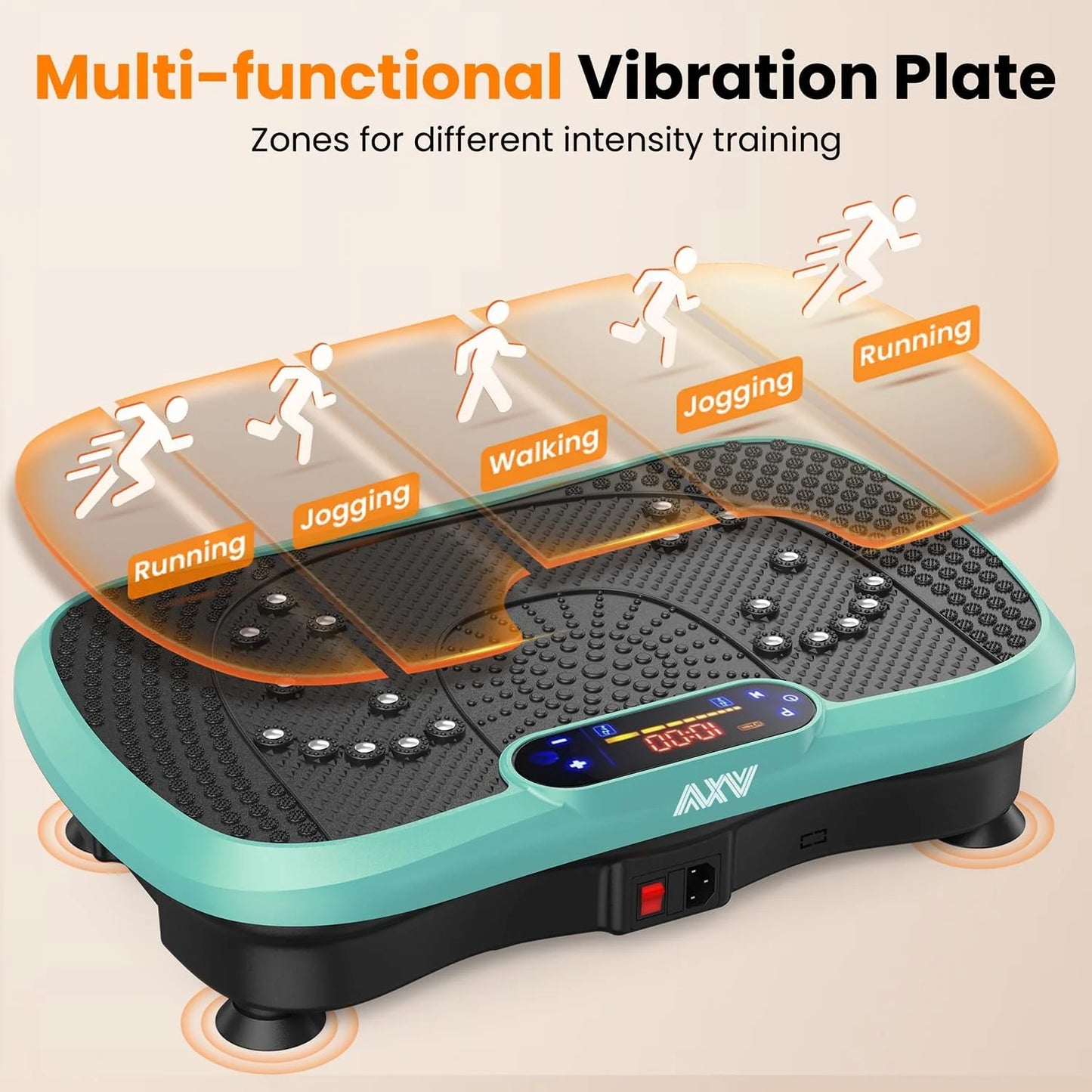 AXV Vibration Plate Fitness Platform Trainer Suitable for men and women to lose weight and burn fat at the gym