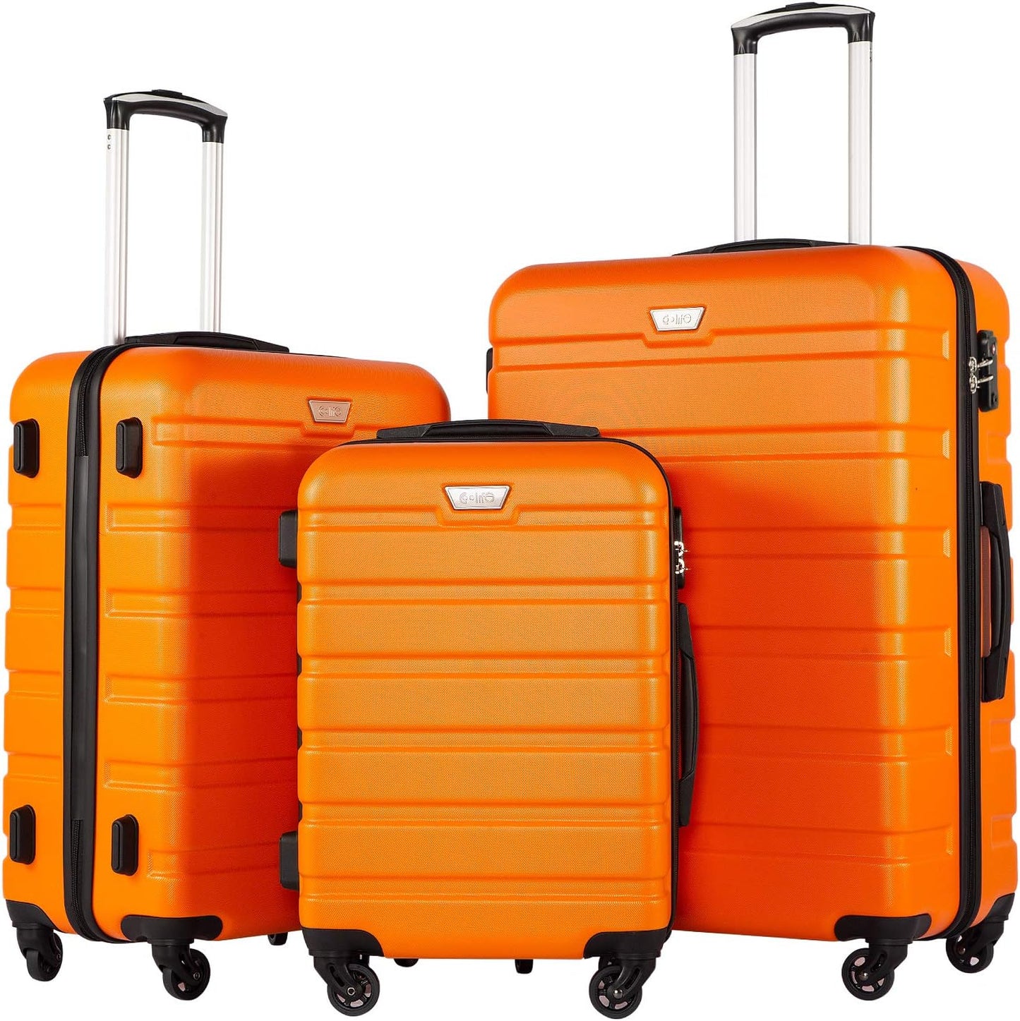 Coolife Luggage 3 Piece Set Suitcase Spinner Hardshell Lightweight TSA Lock