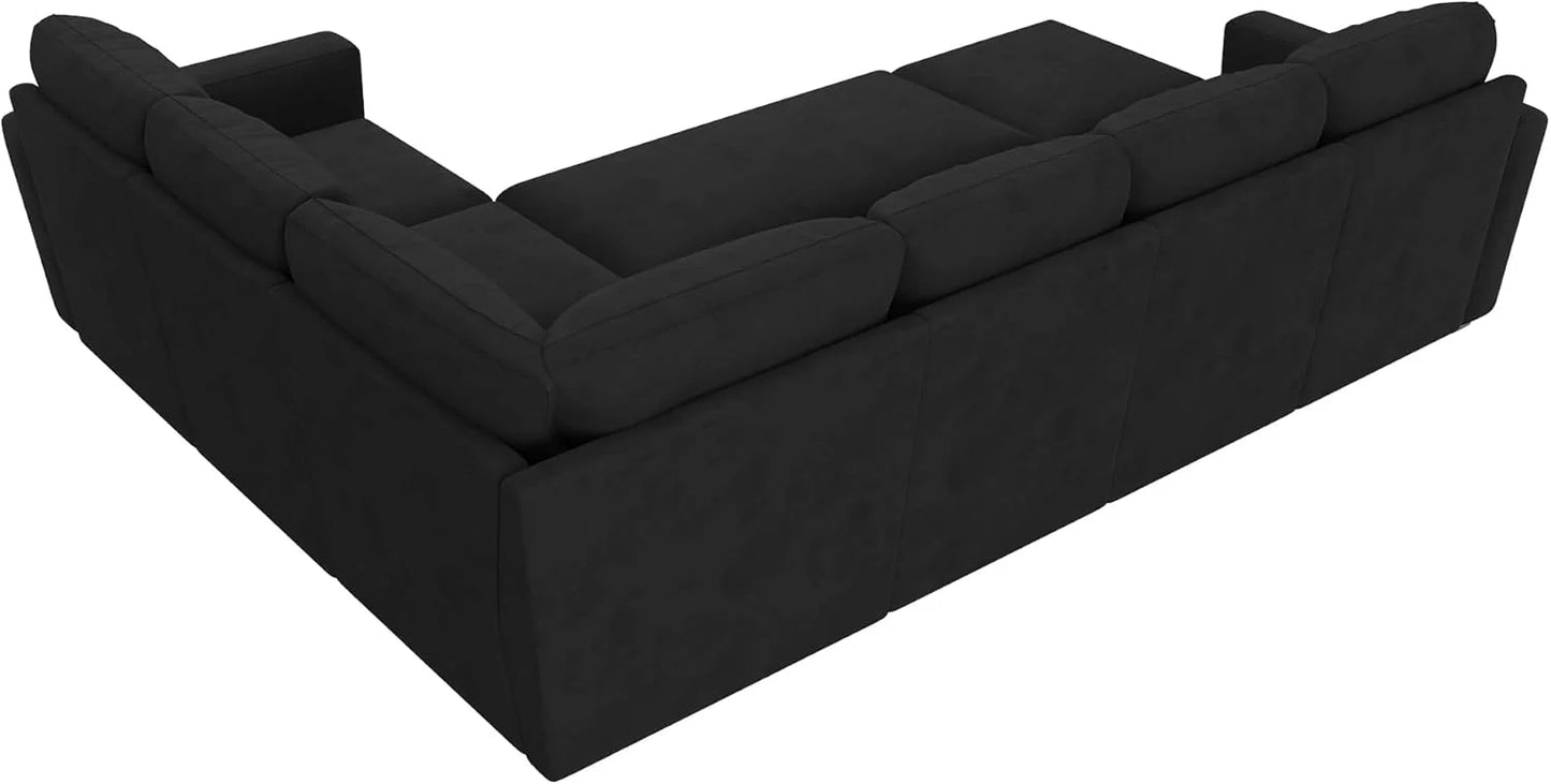 HONBAY Modular Sectional Sleeper Sofa with Pull Out Bed, L Shaped Couch with Storage Seat, Convertible Sectional Couches for Living Room